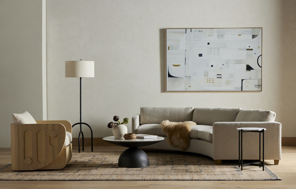 Corbett Coffee Table - Creamy Taupe Marble | Small