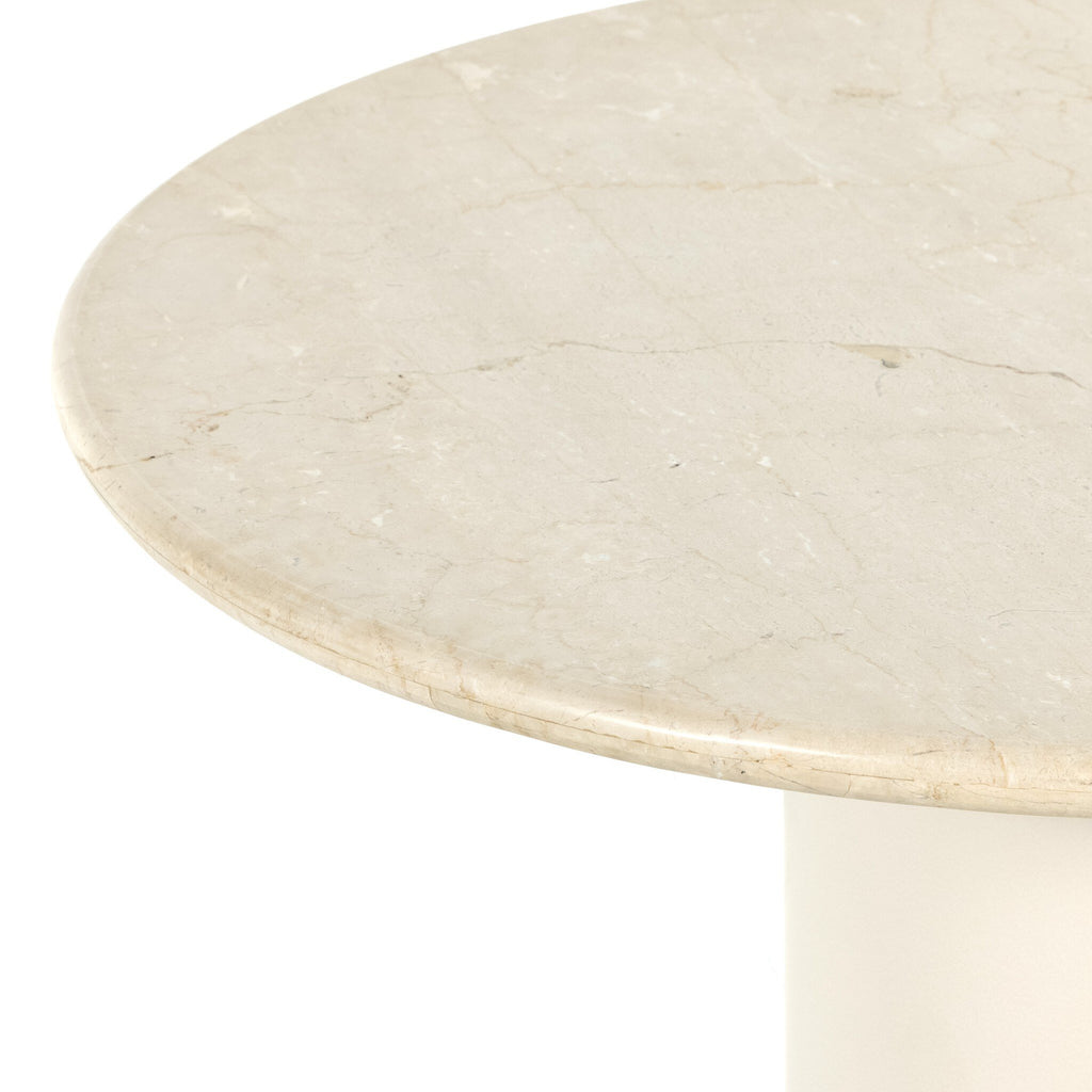 Belle Round Dining Table - Cream Marble
