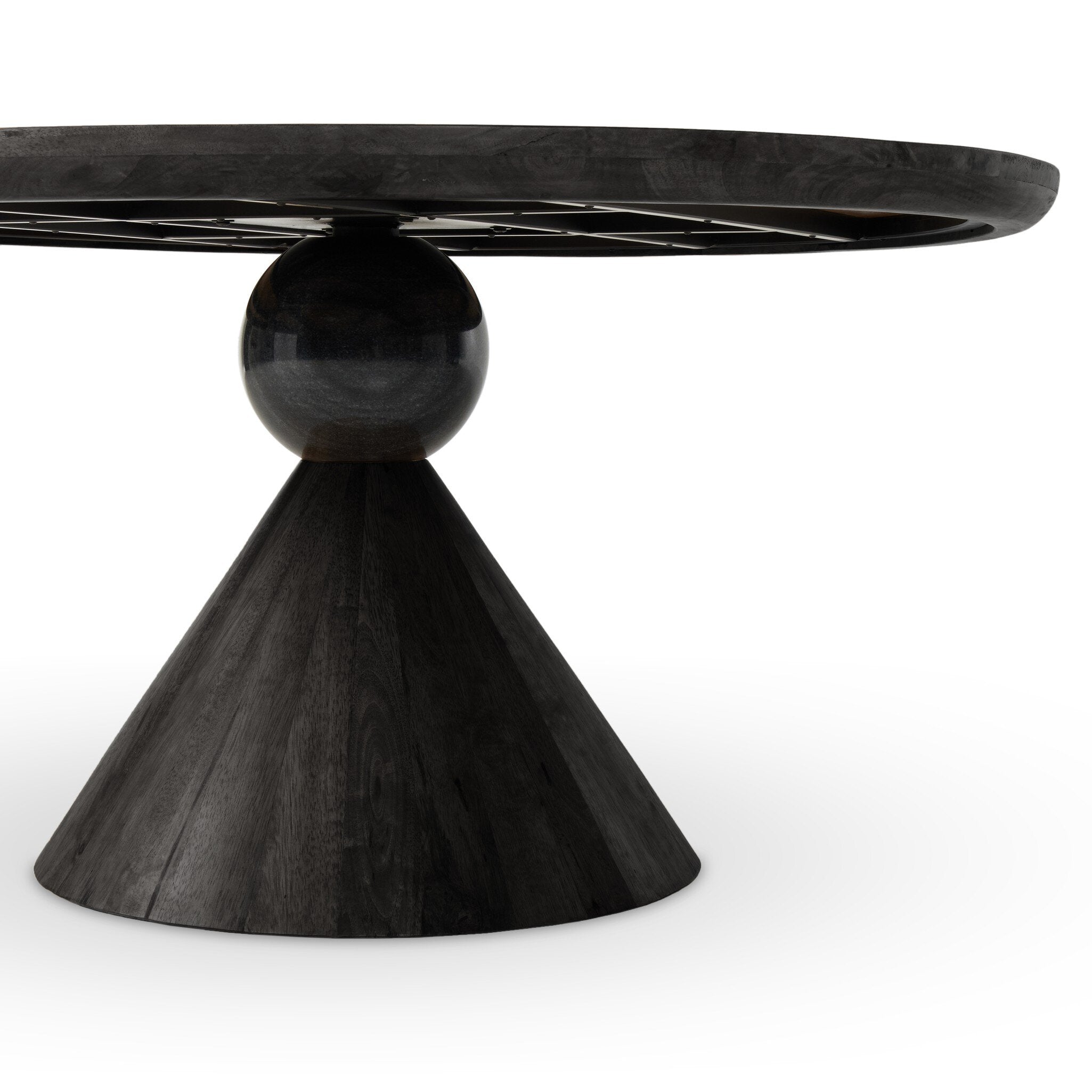 Bibianna Dining Table - Worn Black Parawood