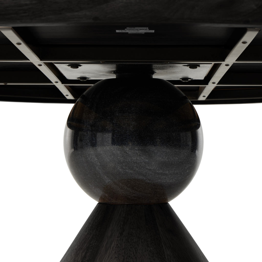 Bibianna Dining Table - Worn Black Parawood