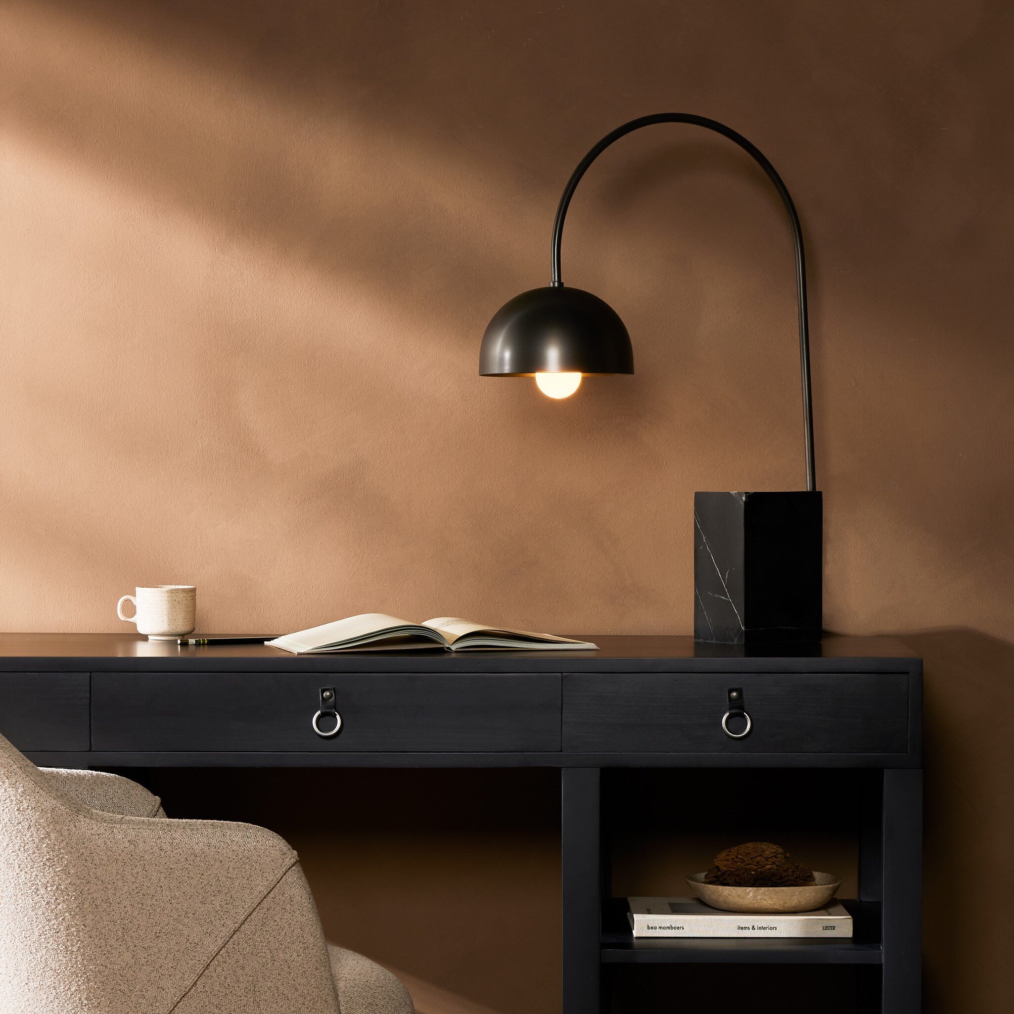 Jenkin Task Lamp - Black Marble