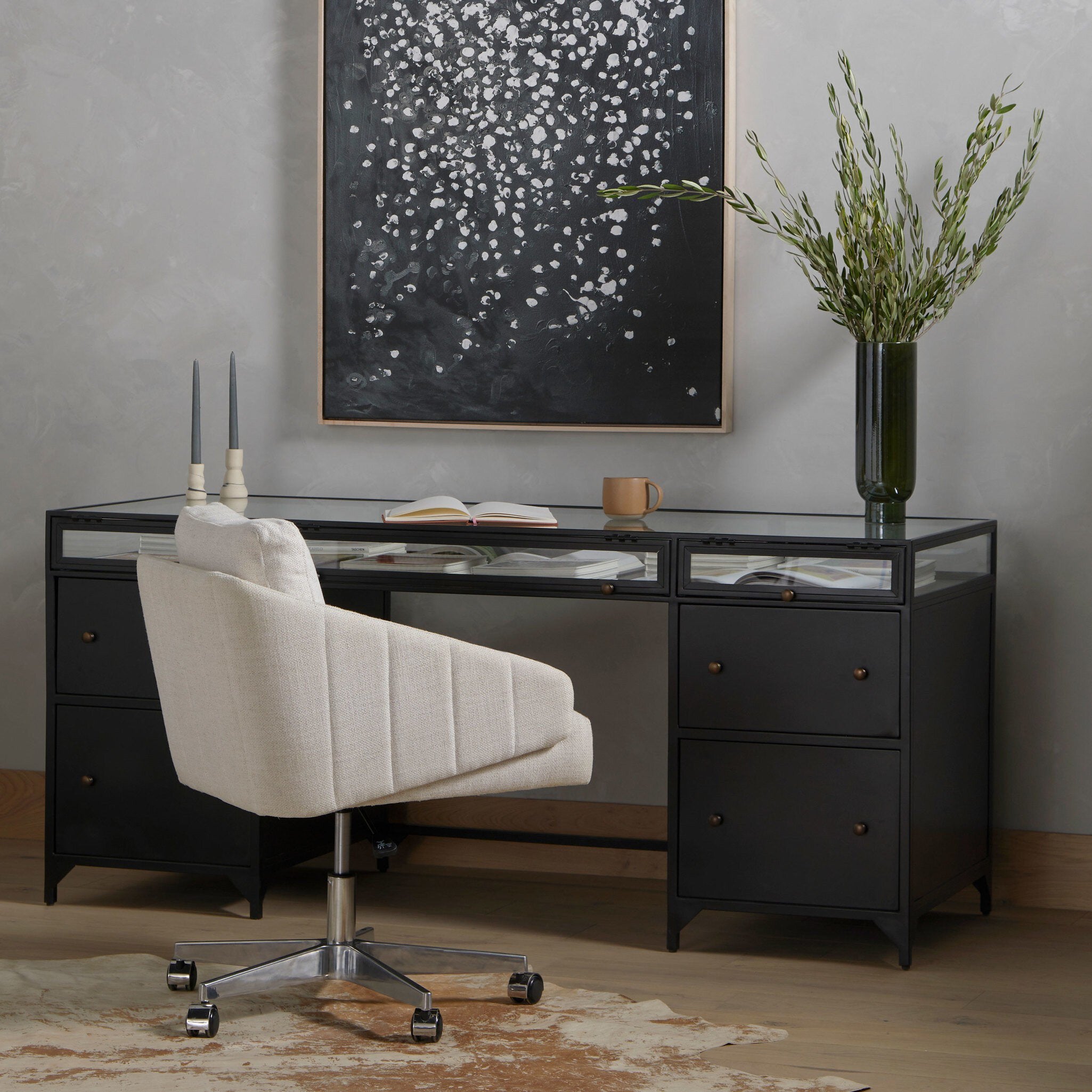 Shadow Box Executive Desk - Black