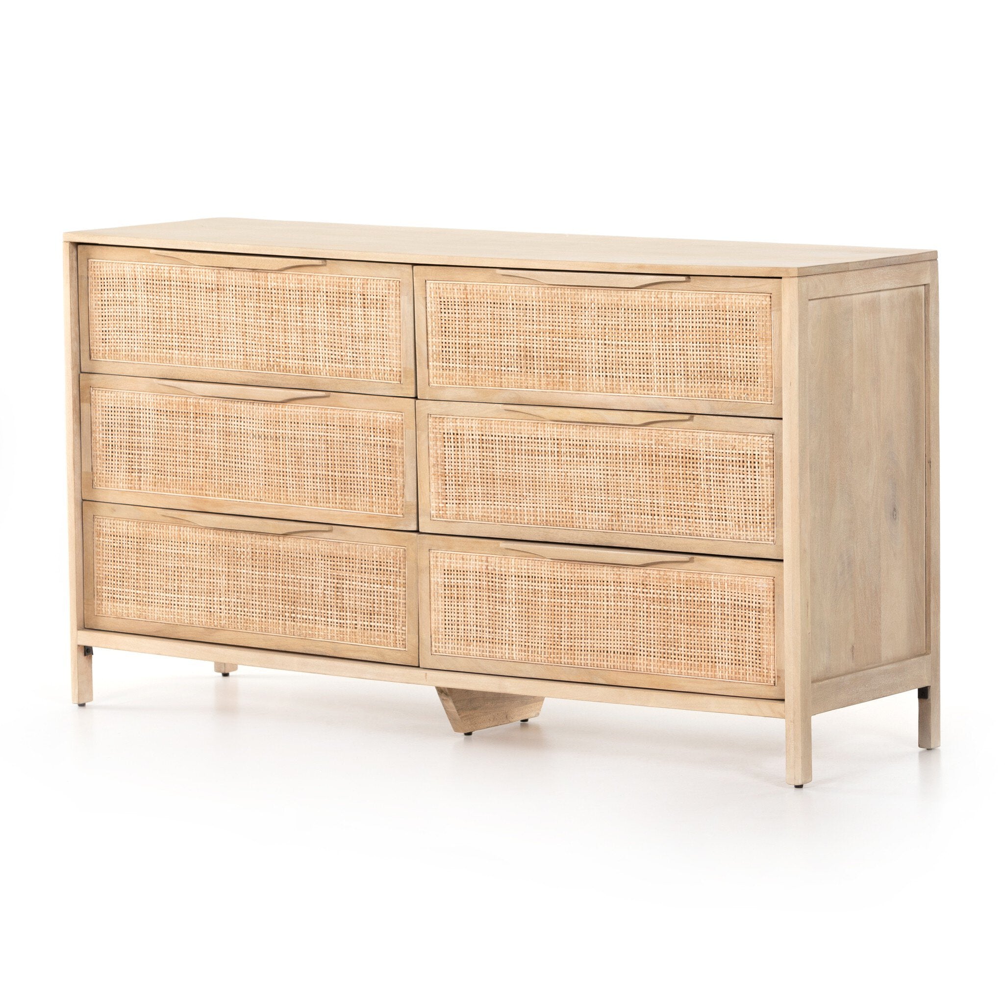 Sydney 6 Drawer Dresser - Natural Cane