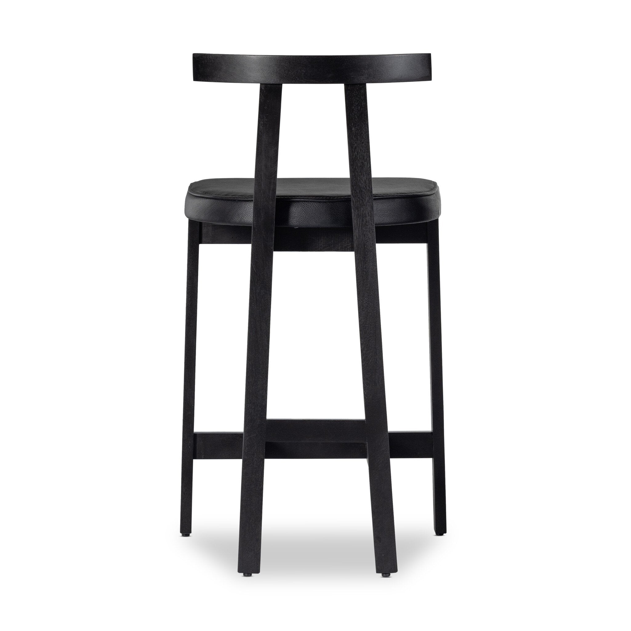 Tex Bar Stool - Black Leather