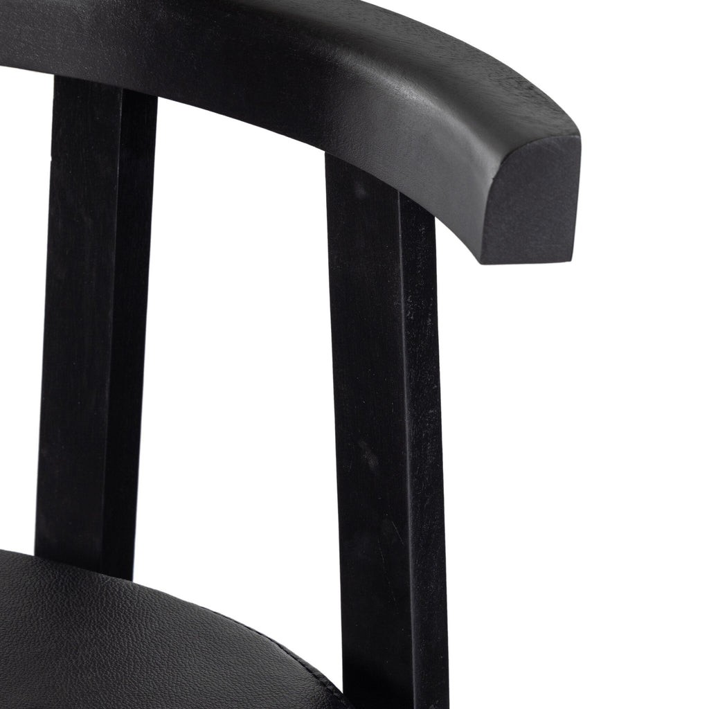 Tex Bar Stool - Black Leather