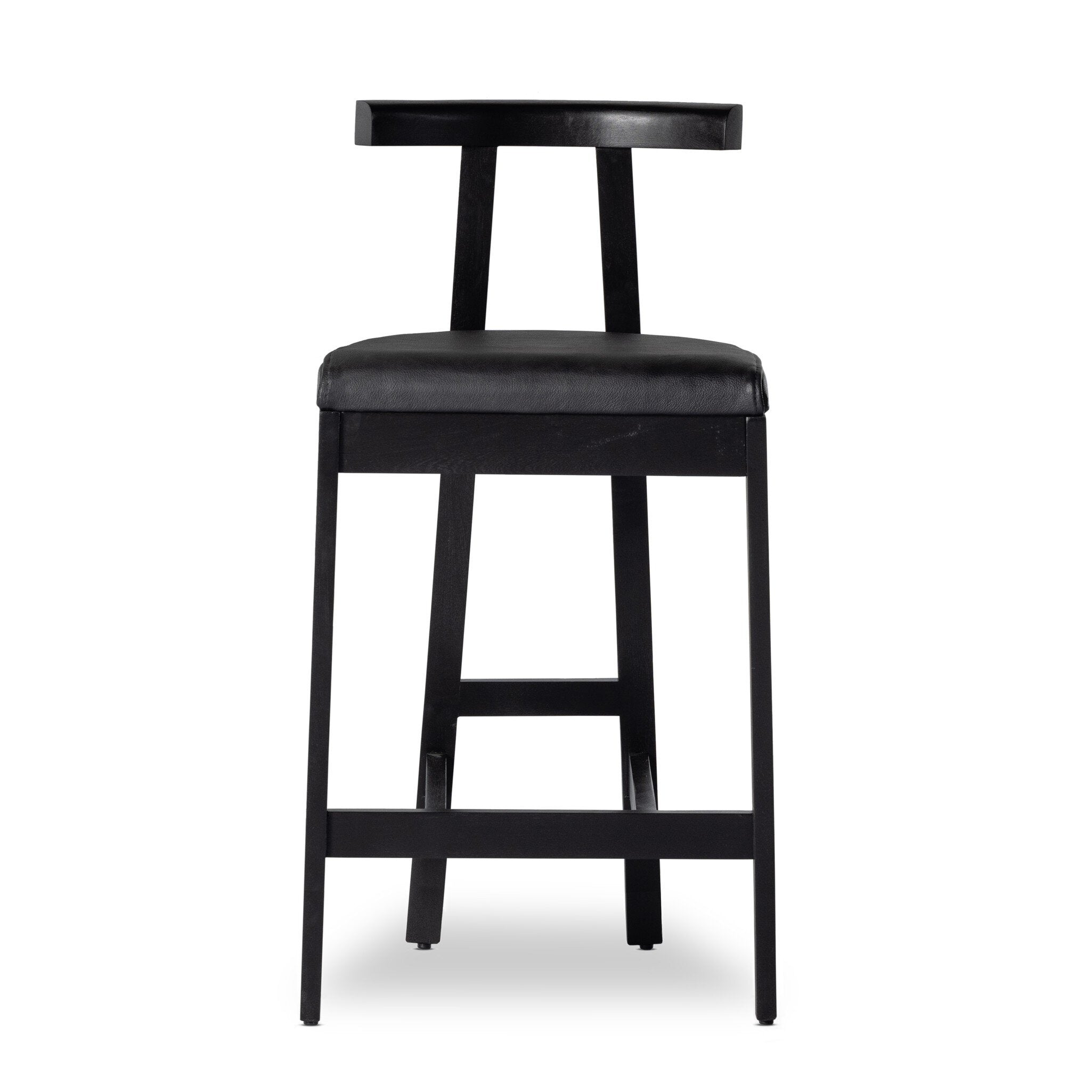 Tex Bar Stool - Black Leather