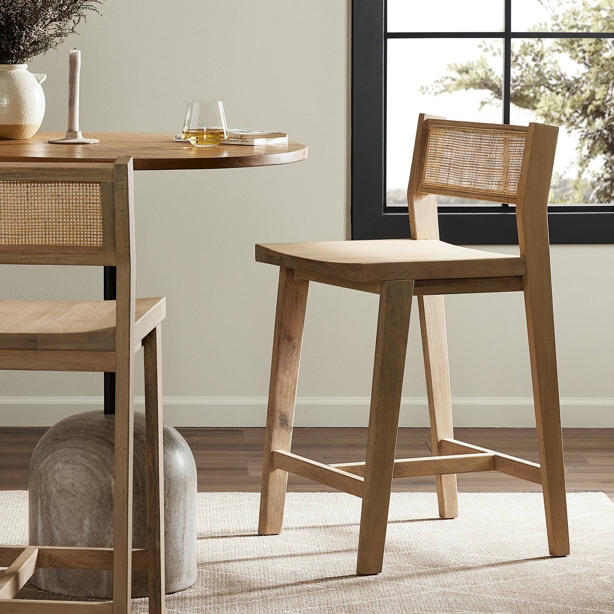 Clarita Counter Stool - White Wash Mango