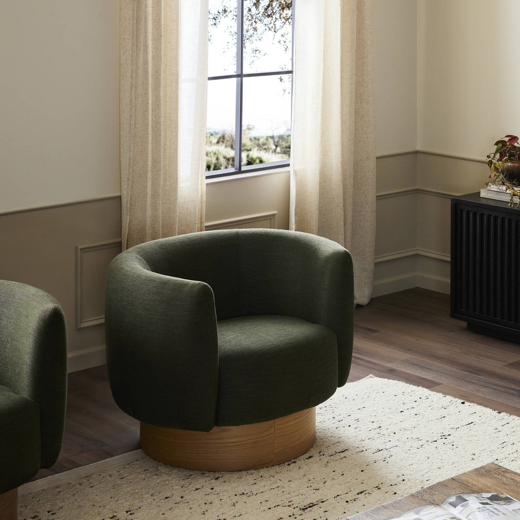 Calista Swivel Chair - Atlantis Moss