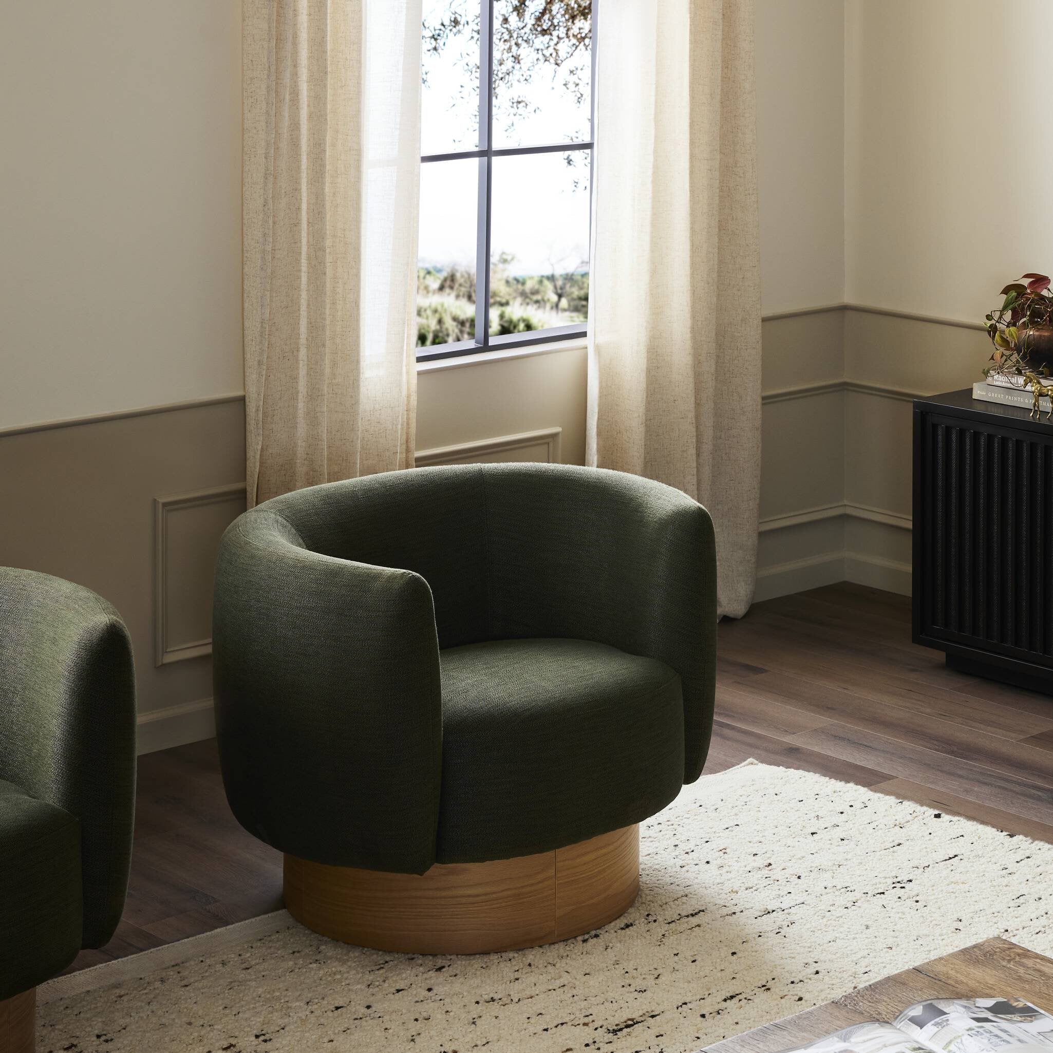 Calista Swivel Chair - Atlantis Moss