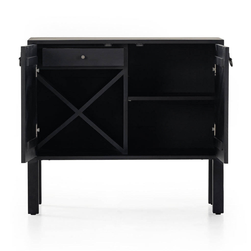 Isador Bar Cabinet - Black Wash Poplar