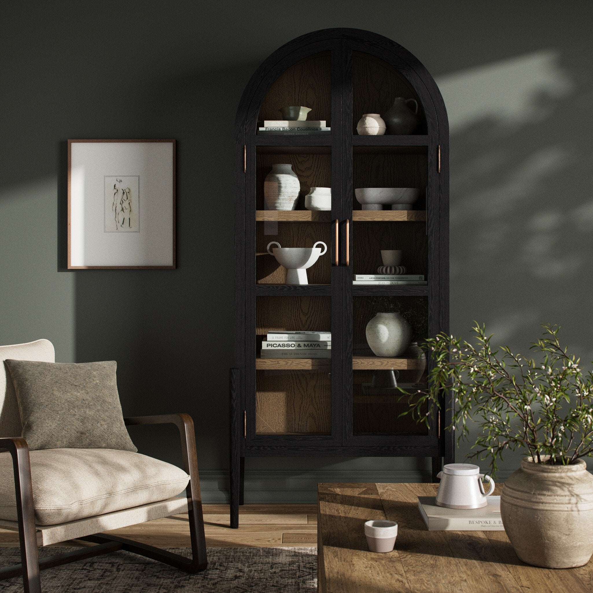 Tolle Cabinet - Drifted Matte Black Veneer