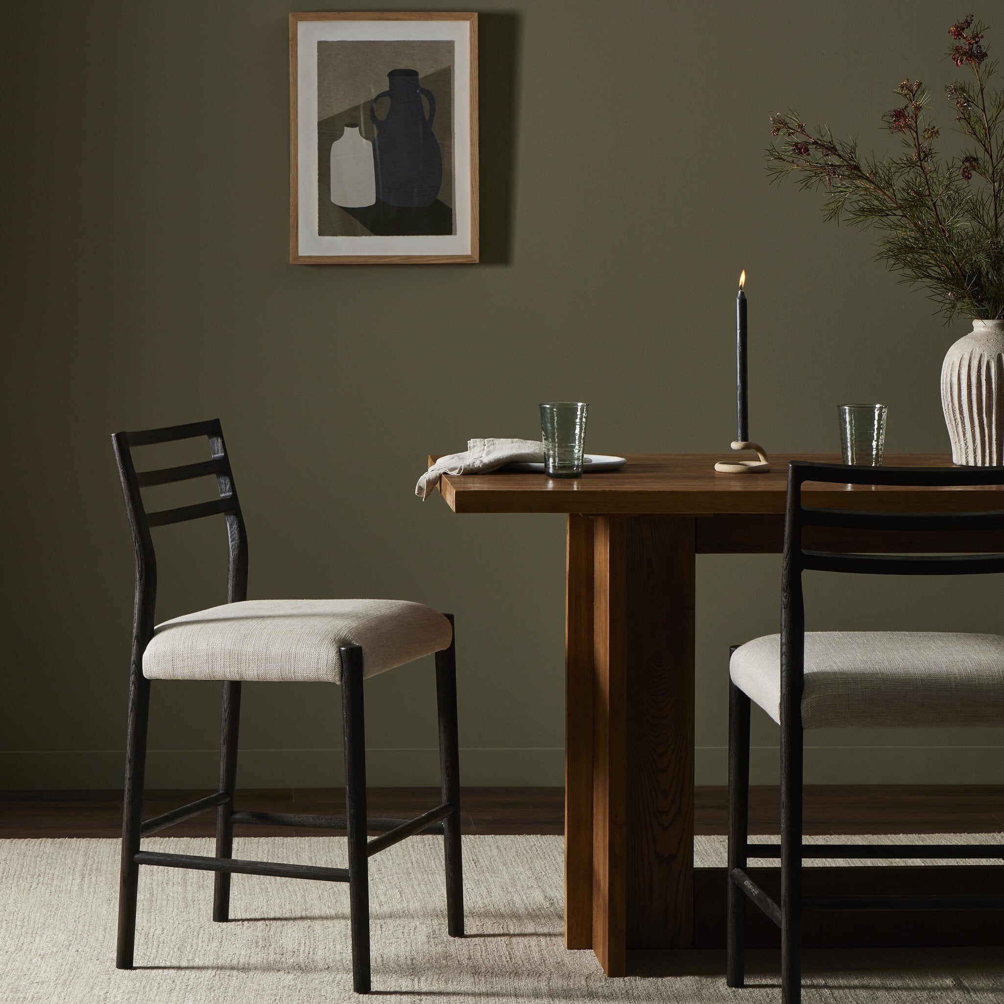 Glenmore Counter Stool - Essence Natural | Light Carbon