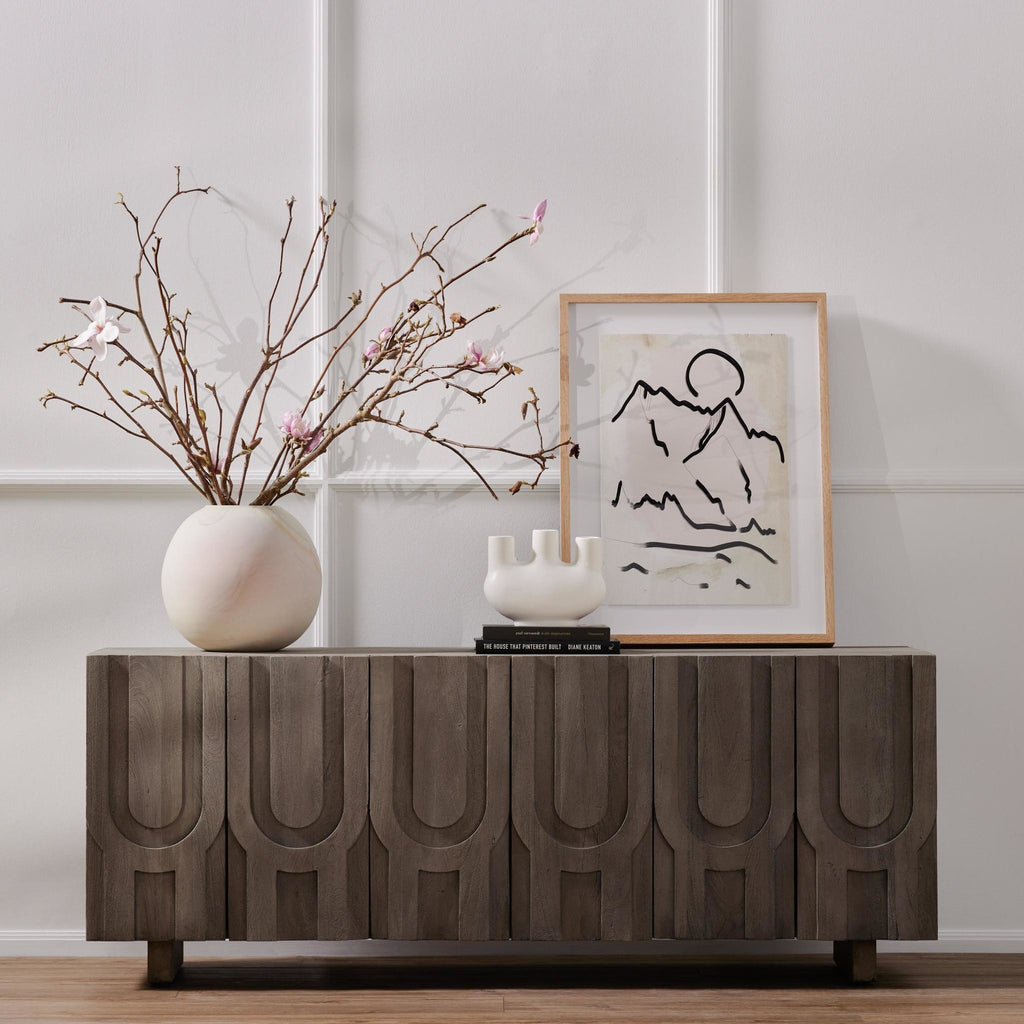 Rivka Media Console - Aged Grey
