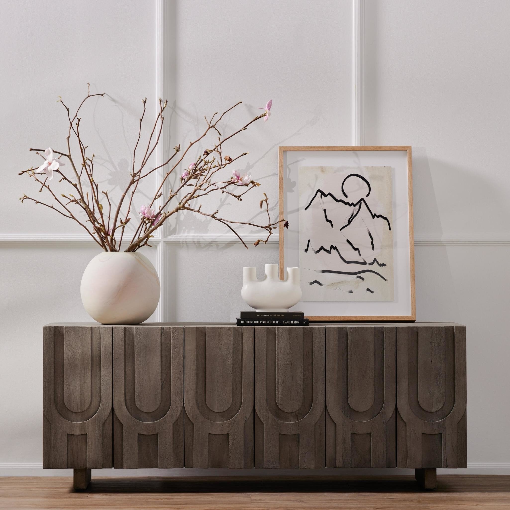 Rivka Media Console - Aged Grey