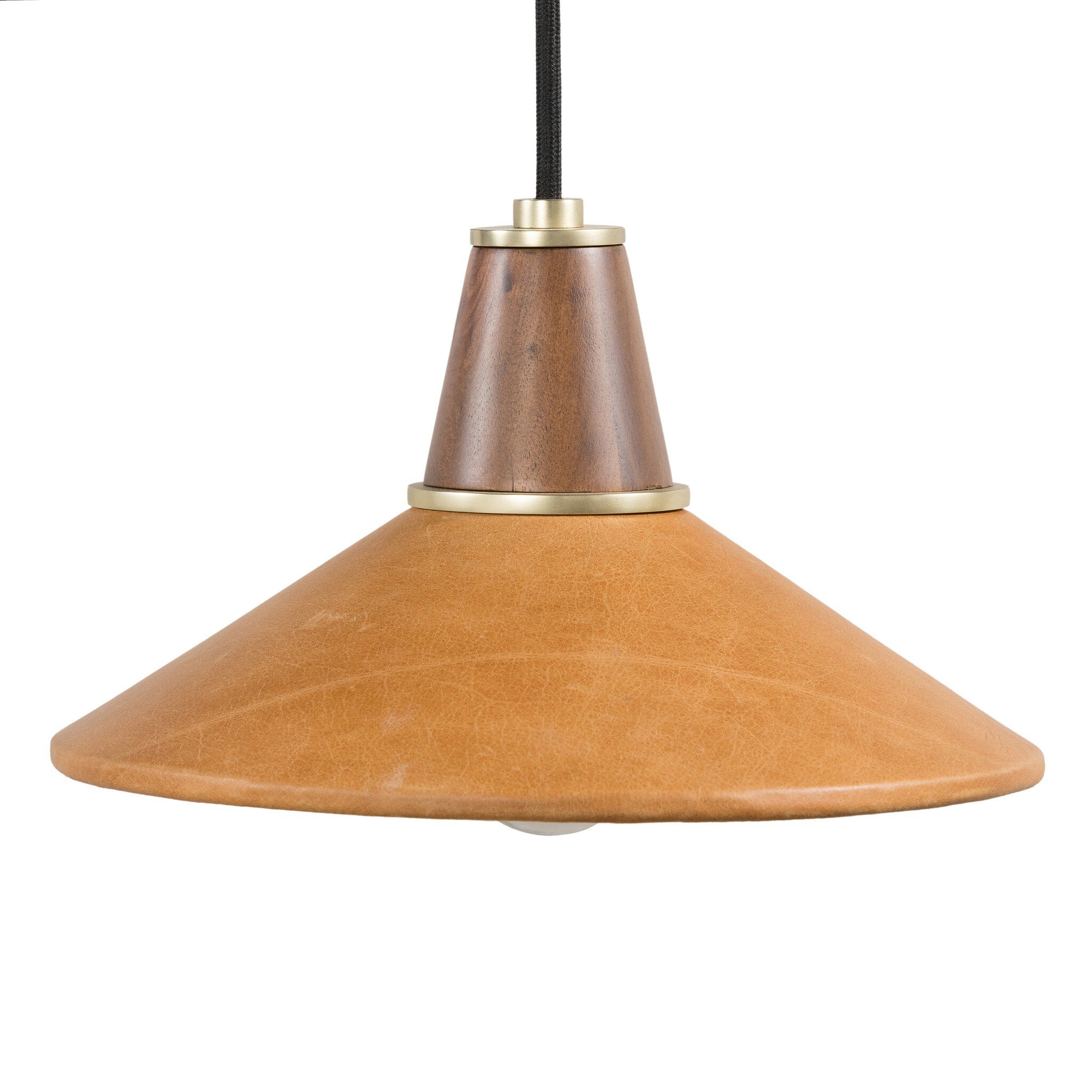Cullen Pendant - Camel Leather | Shiny White