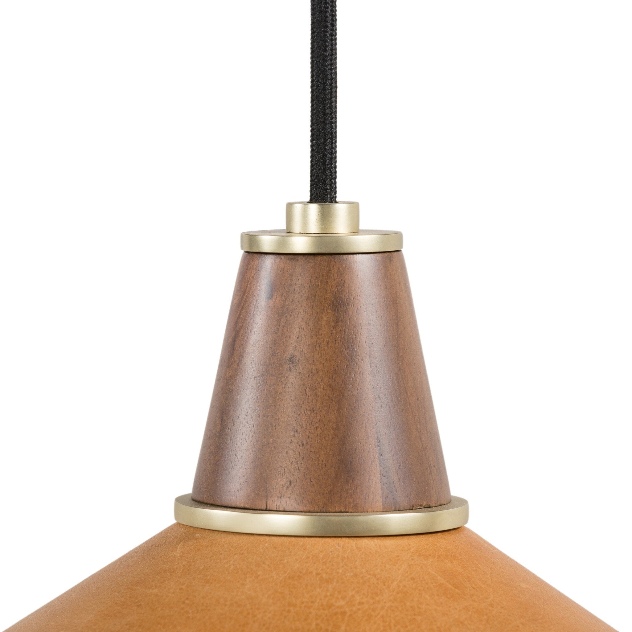 Cullen Pendant - Camel Leather | Shiny White