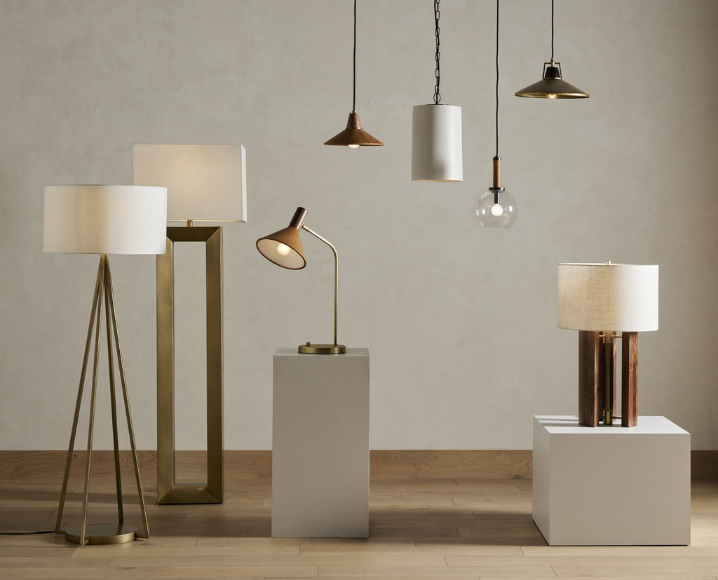 Cullen Pendant - Camel Leather | Shiny White