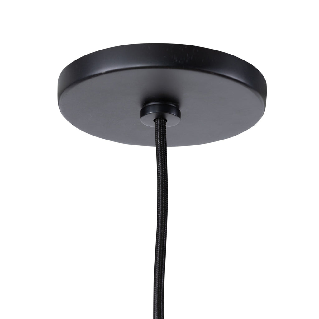 Cullen Pendant - Black Leather | Shiny White