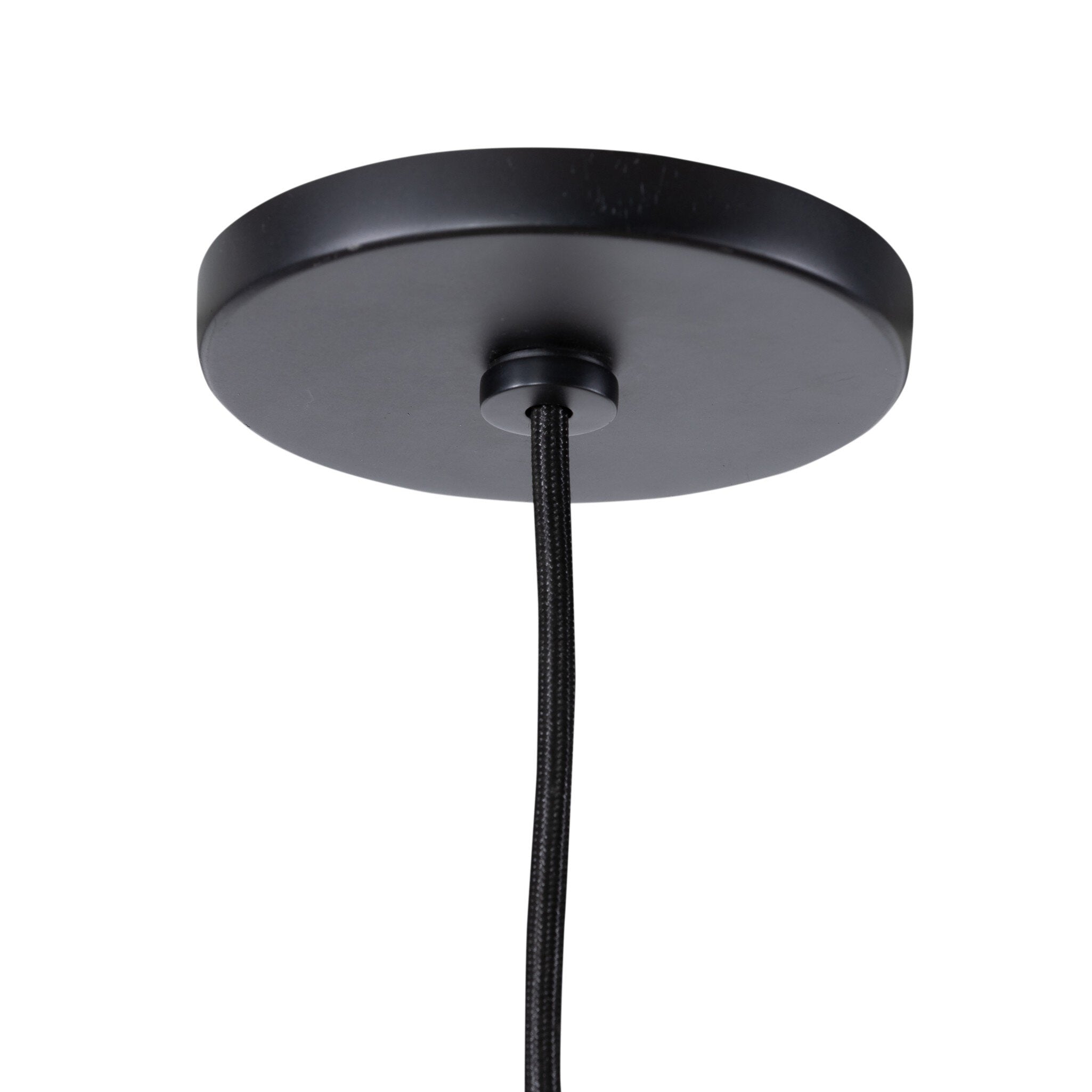 Cullen Pendant - Black Leather | Shiny White