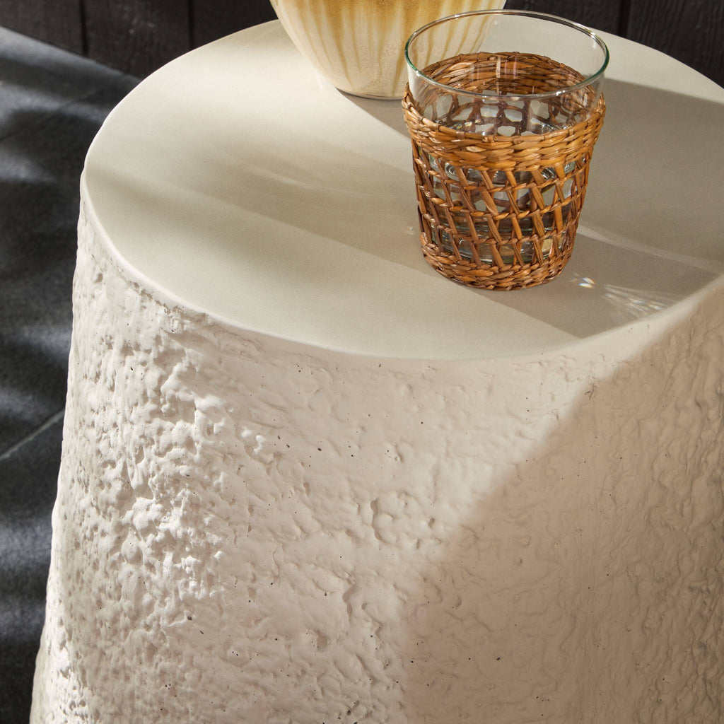 Otero Outdoor Tapered End Table - Matte Stone