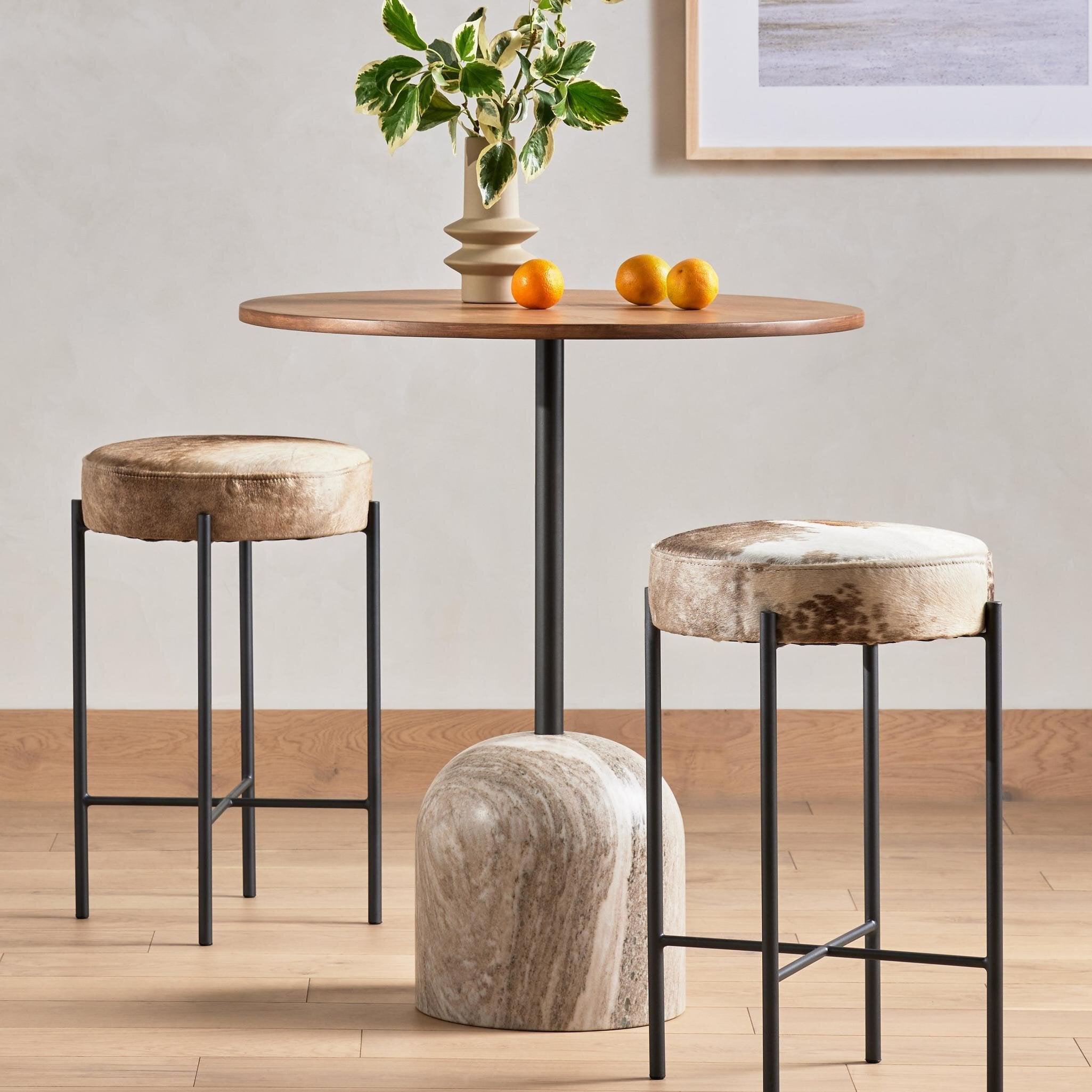 Faye Bar + Counter Table - Dark Natural Oak