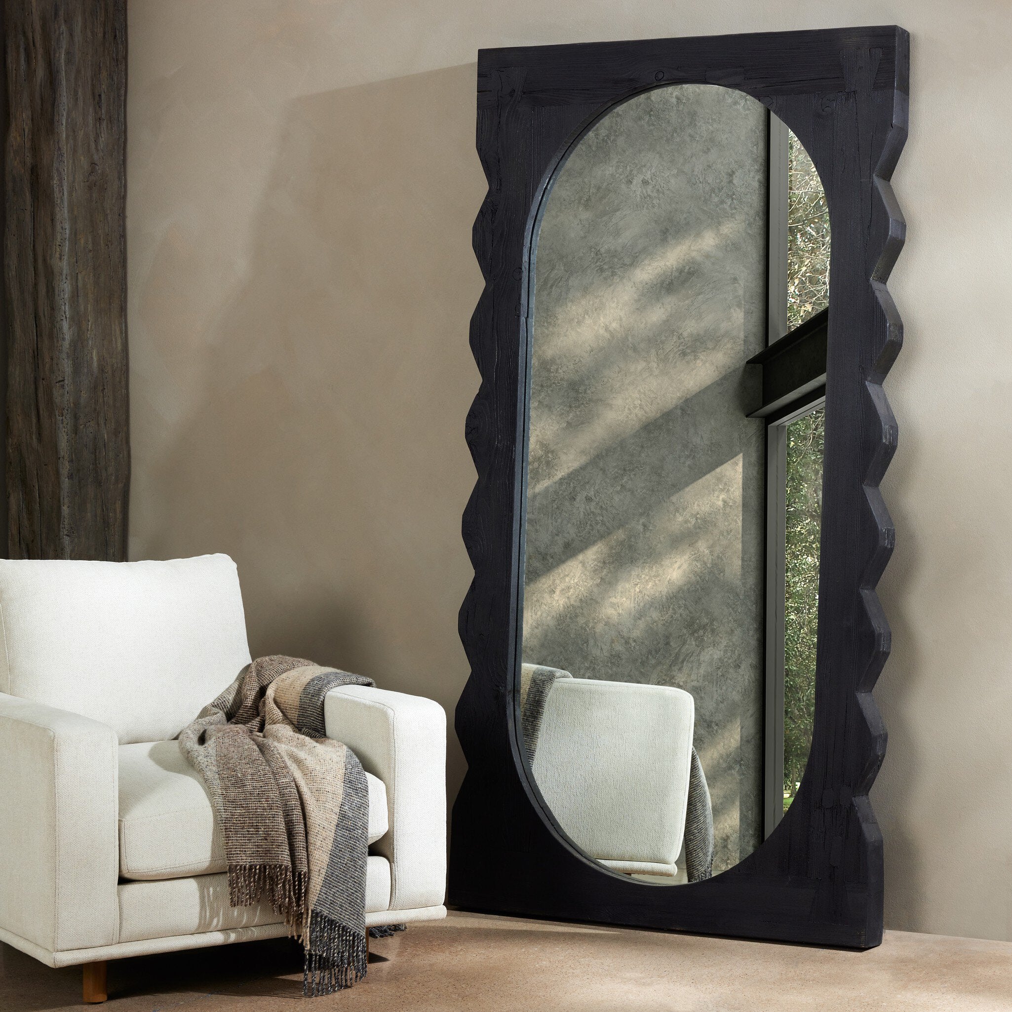 Aldrik Mirror - Black Reclaimed Pine