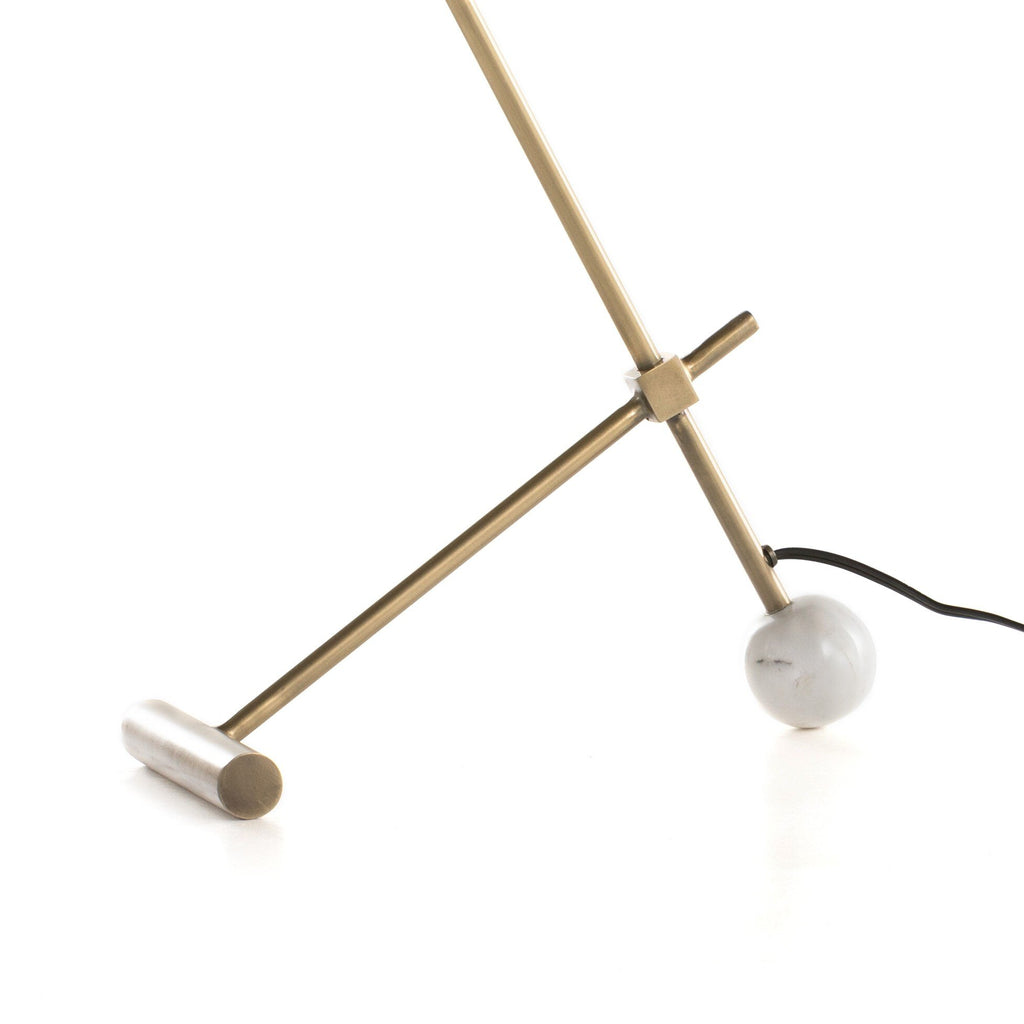Becker Table Lamp - Charcoal and White Marble