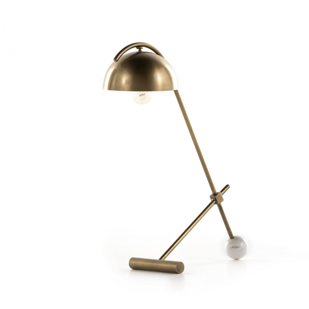 Becker Table Lamp - Charcoal and White Marble