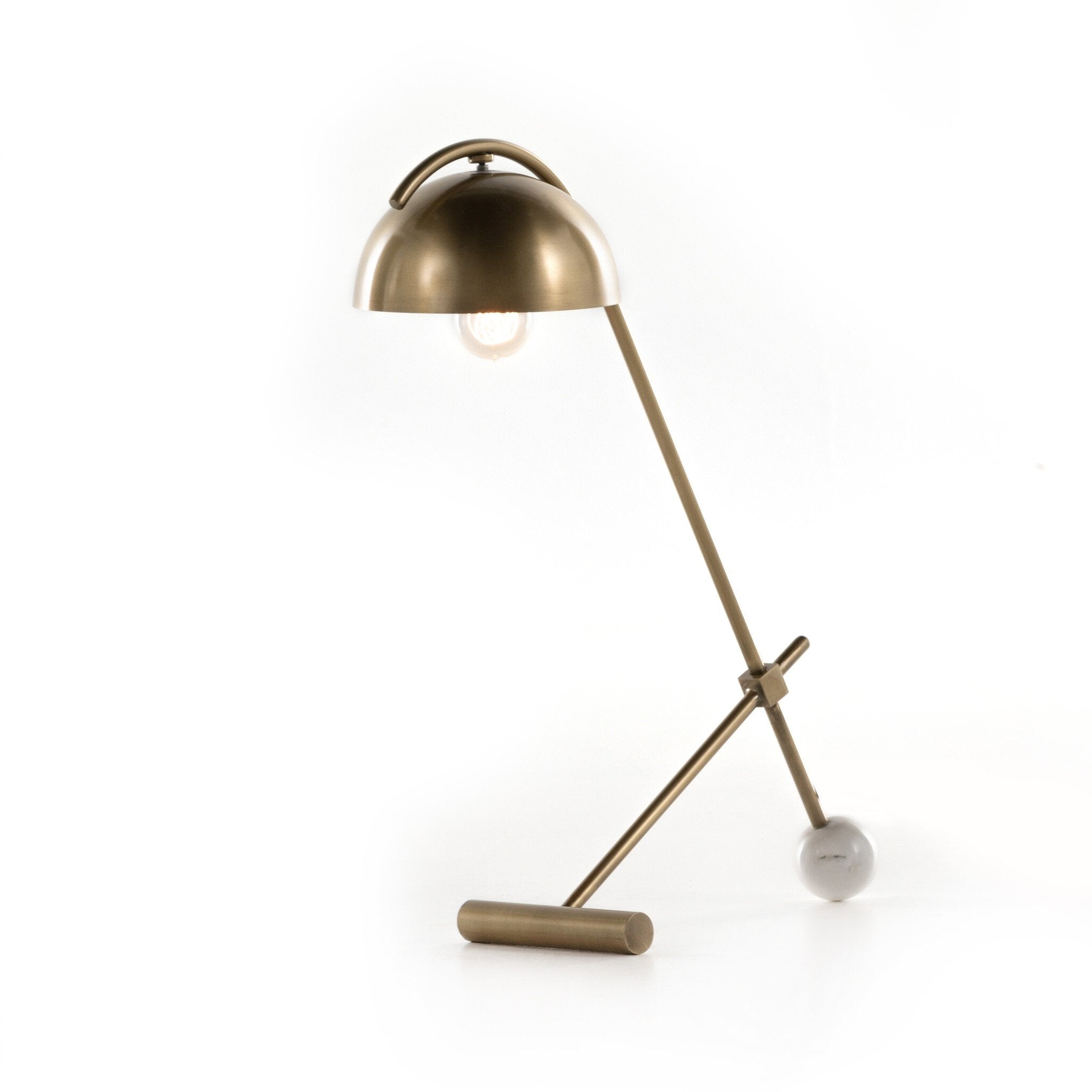Becker Table Lamp - Charcoal and White Marble