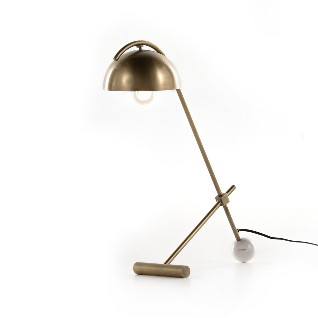 Becker Table Lamp - Charcoal and White Marble