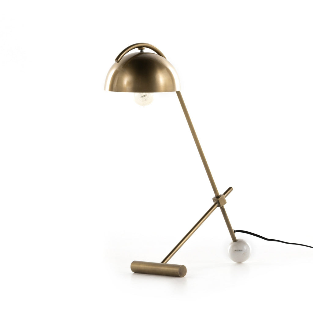 Becker Table Lamp - Charcoal and White Marble