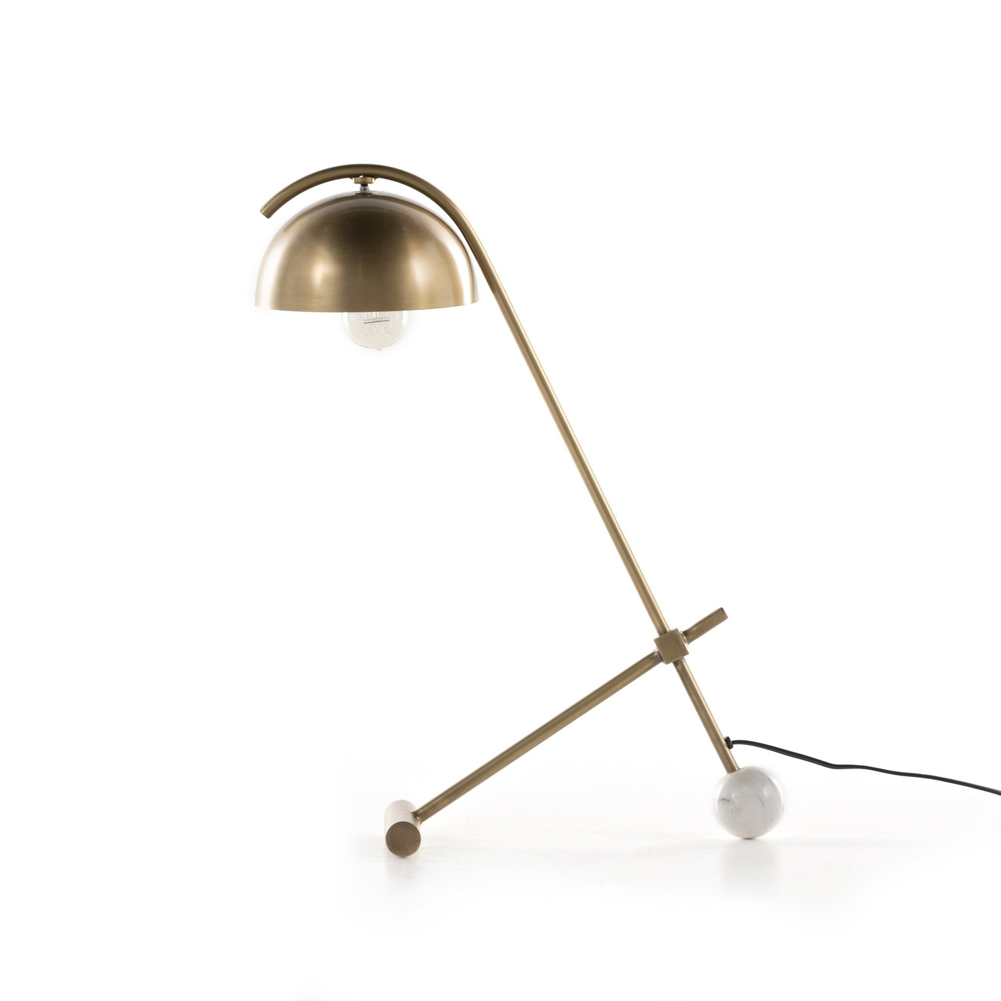 Becker Table Lamp - Charcoal and White Marble