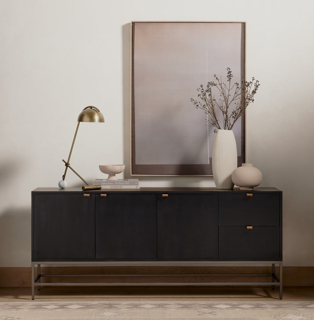 Becker Table Lamp - Charcoal and White Marble