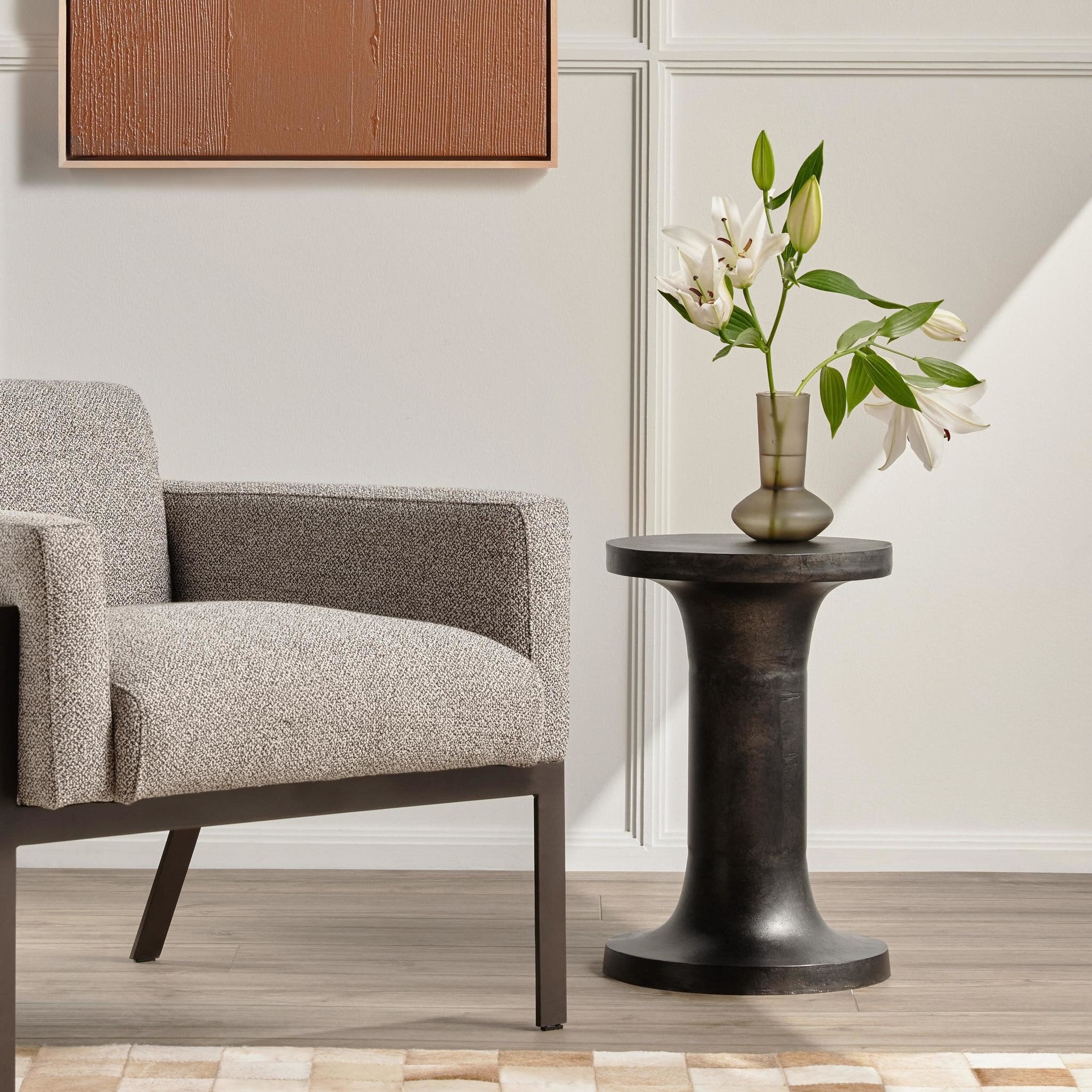 Gino End Table - Raw Black