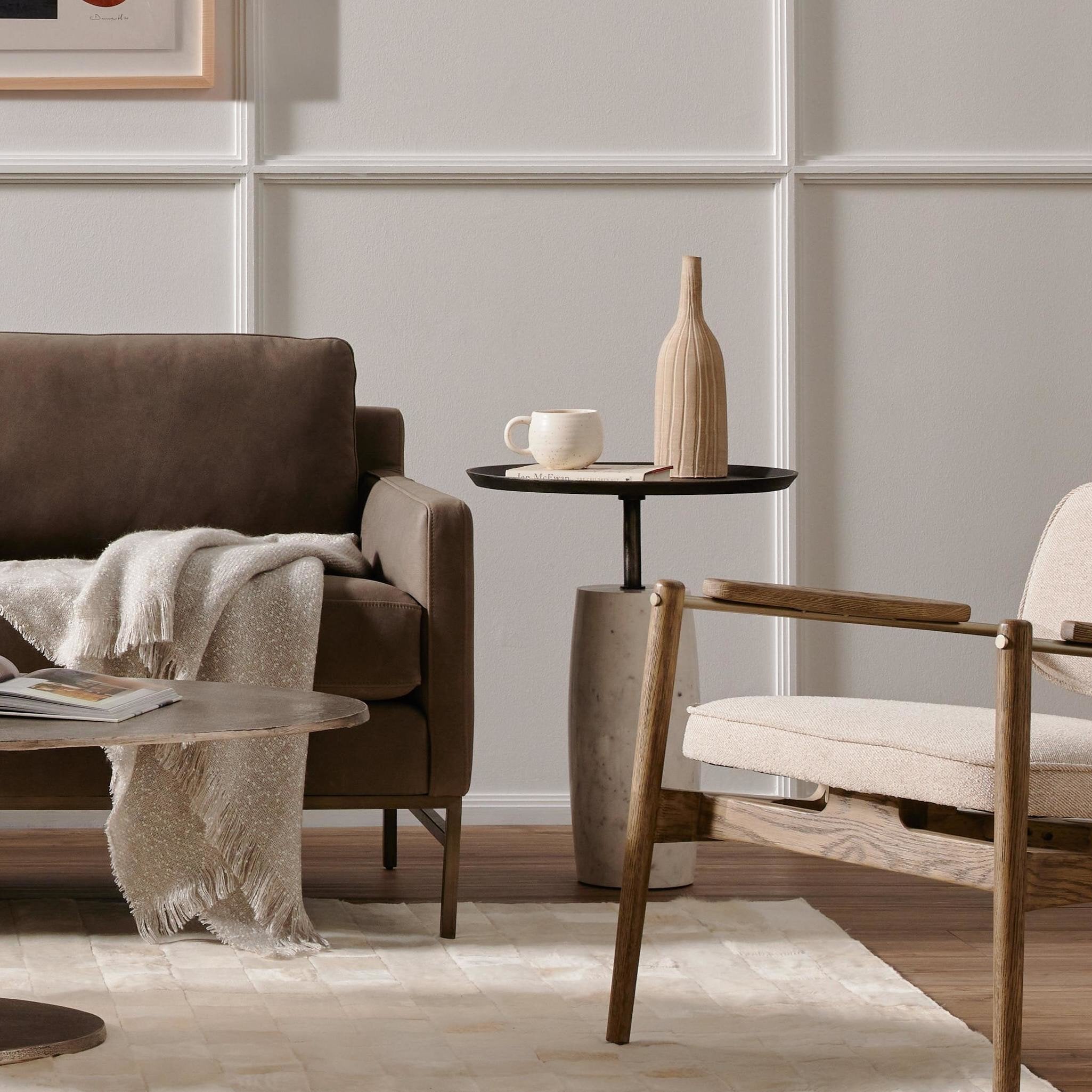 Cronos End Table - Hammered Grey