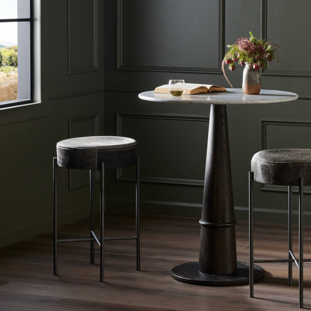 Nocona Counter Stool - Black & White Speckled Hide