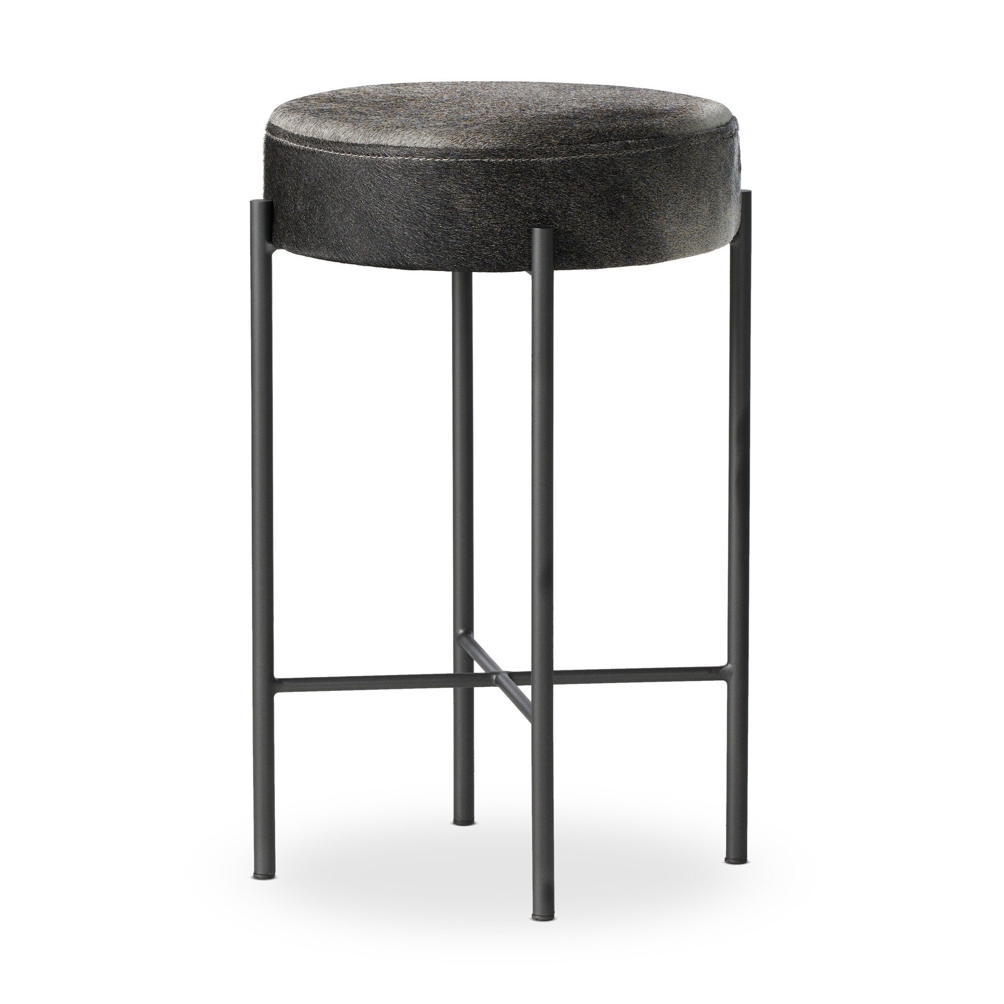 Nocona Counter Stool - Black & White Speckled Hide