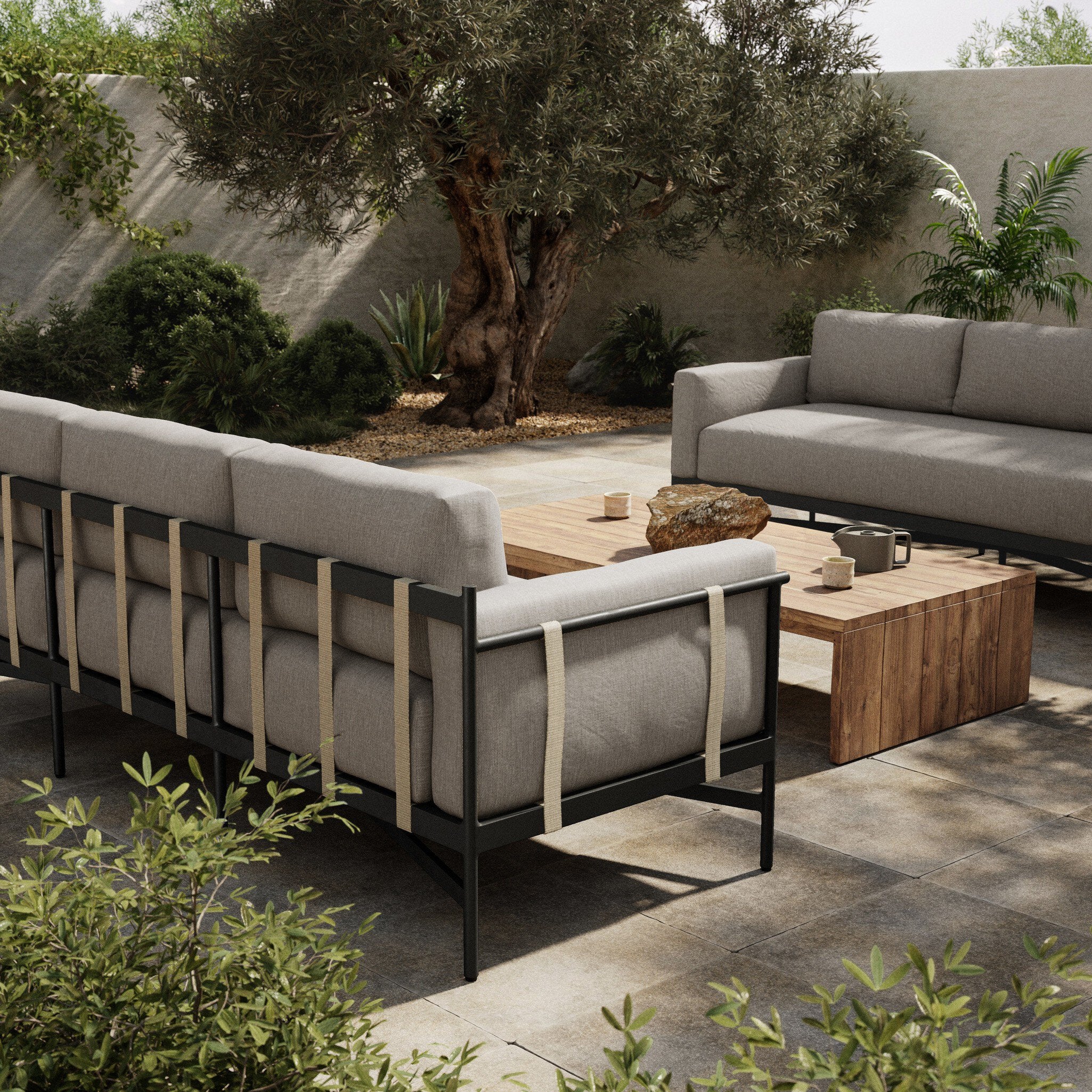 Hearst Outdoor Sofa - 99" - Venao Grey