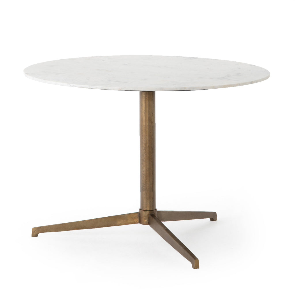 Helen Round Bistro Table - Polished White Marble