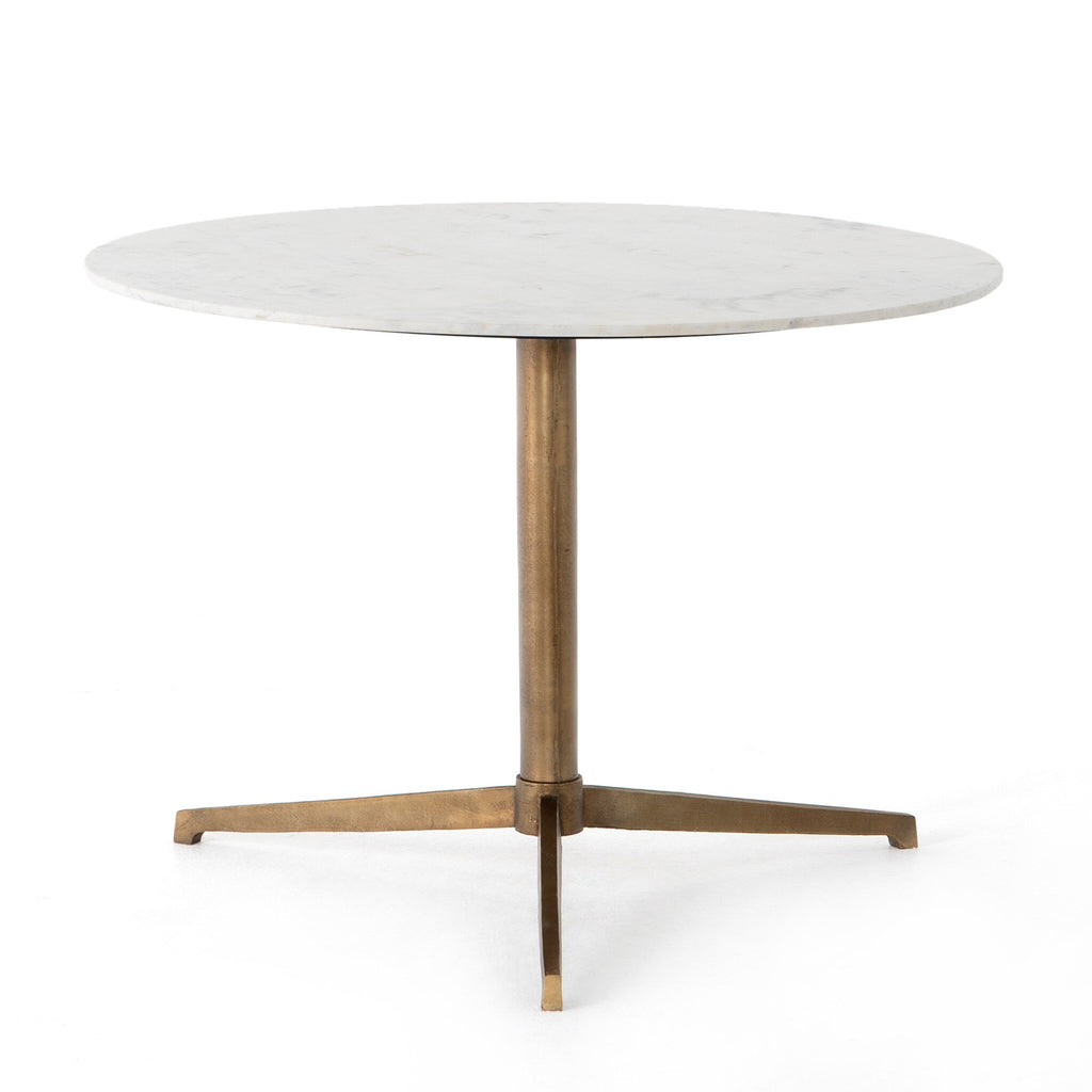 Helen Round Bistro Table - Polished White Marble