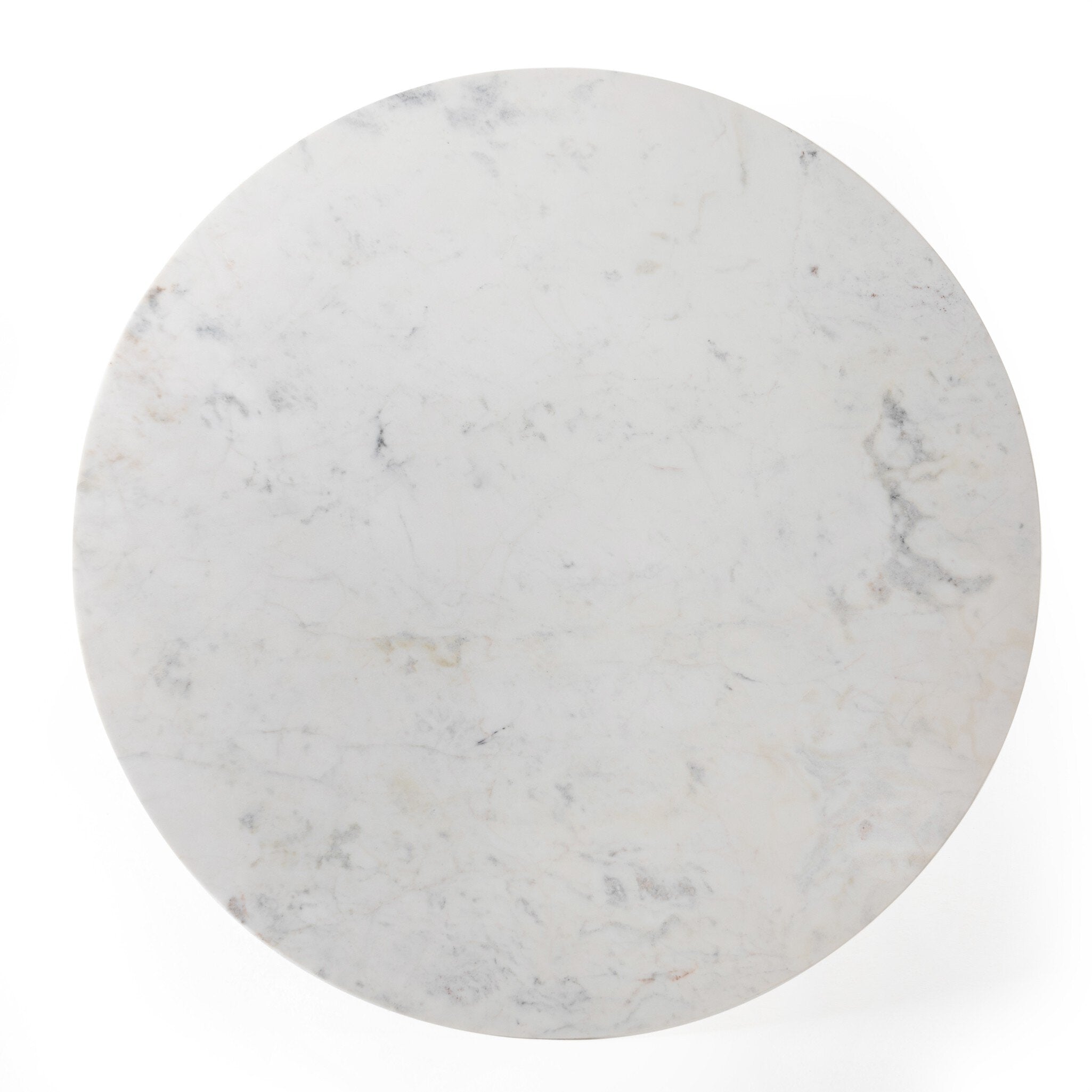 Helen Round Bistro Table - Polished White Marble