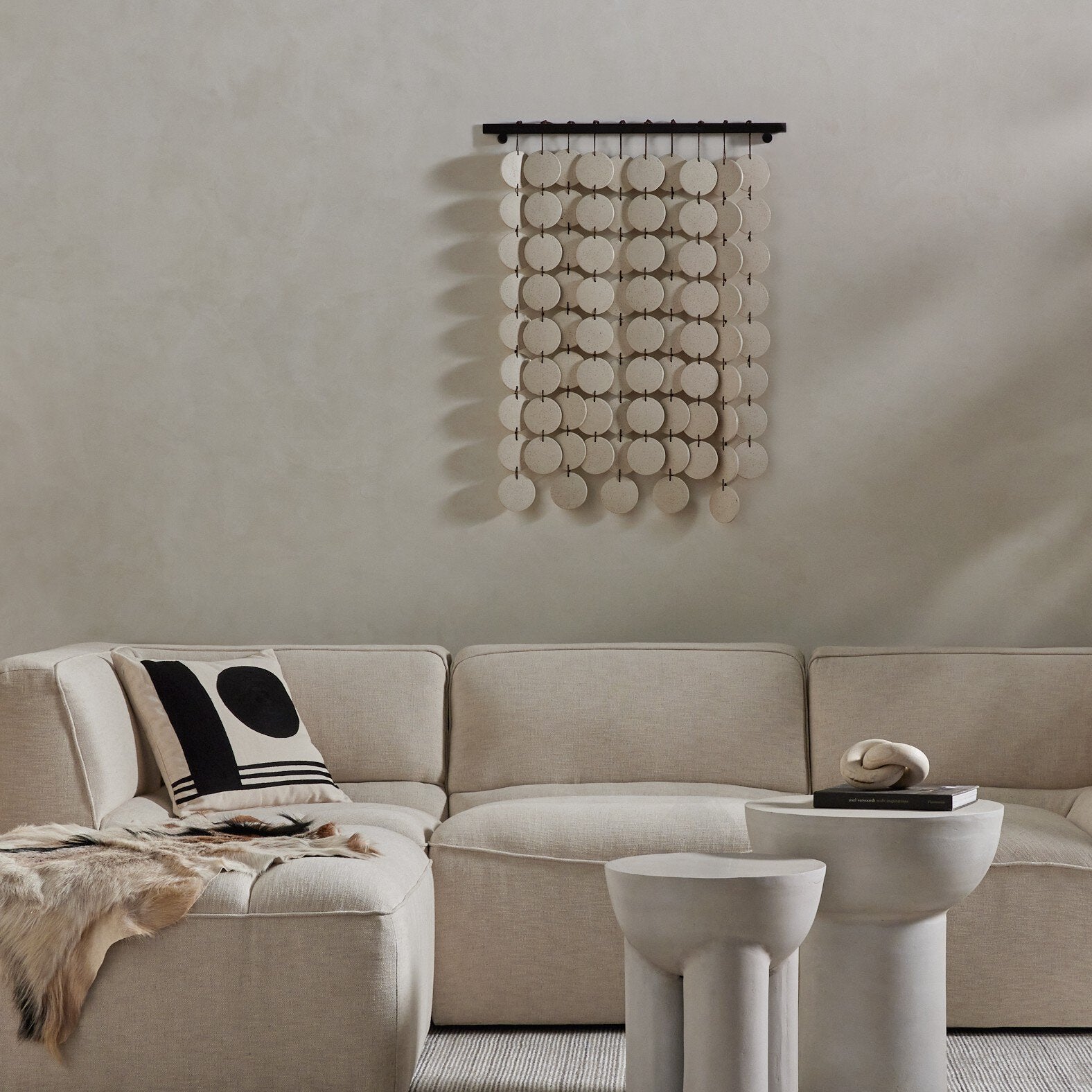 Ceramic Wall Hanging - Speckled Cream Ceramic