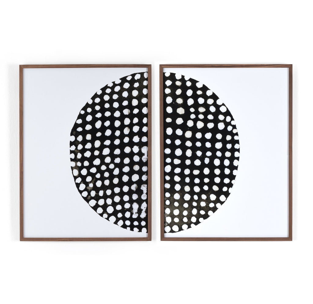 Global Disco Diptych, Black by Jess Engle - Walnut 2.5