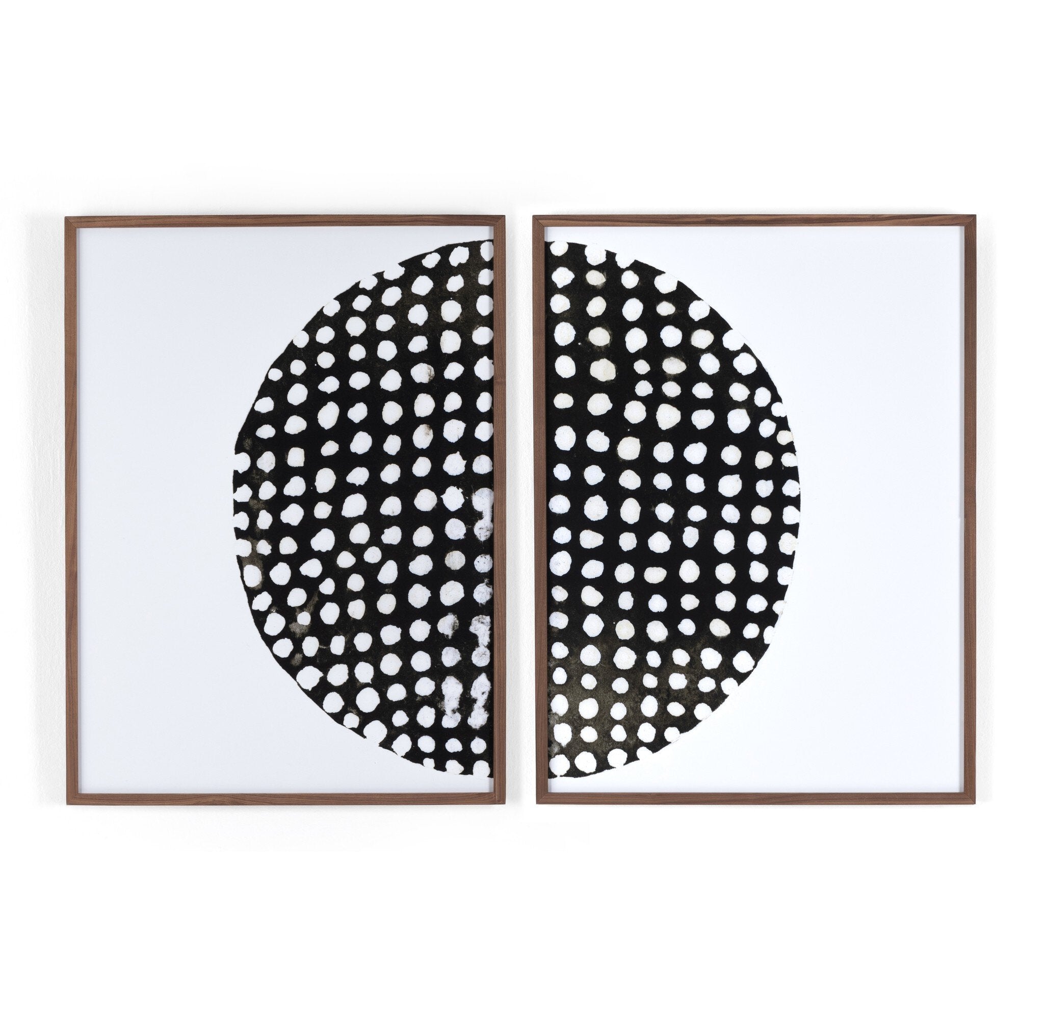 Global Disco Diptych, Black by Jess Engle - Walnut 2.5