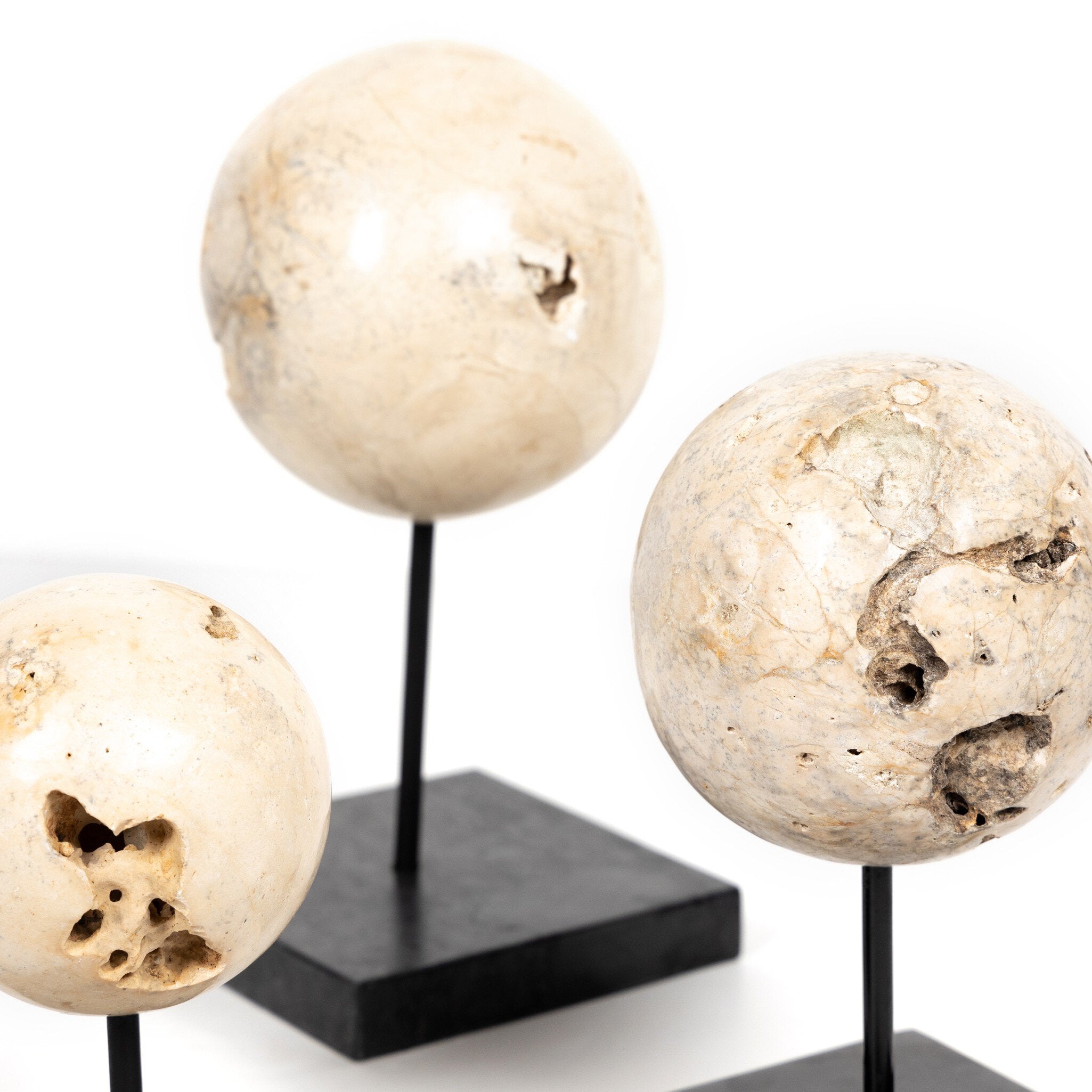Organic Stone Sculptures, Set Of 3 - Black Marble