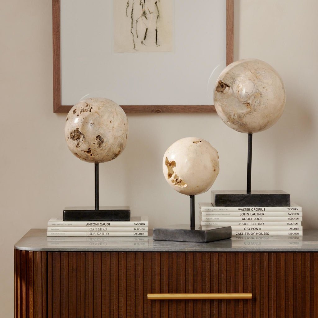 Organic Stone Sculptures, Set Of 3 - Black Marble