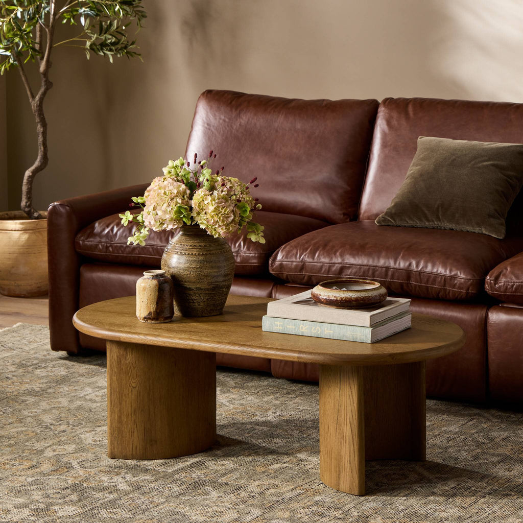 Paden Coffee Table - Worn Oak Veneer | 51"