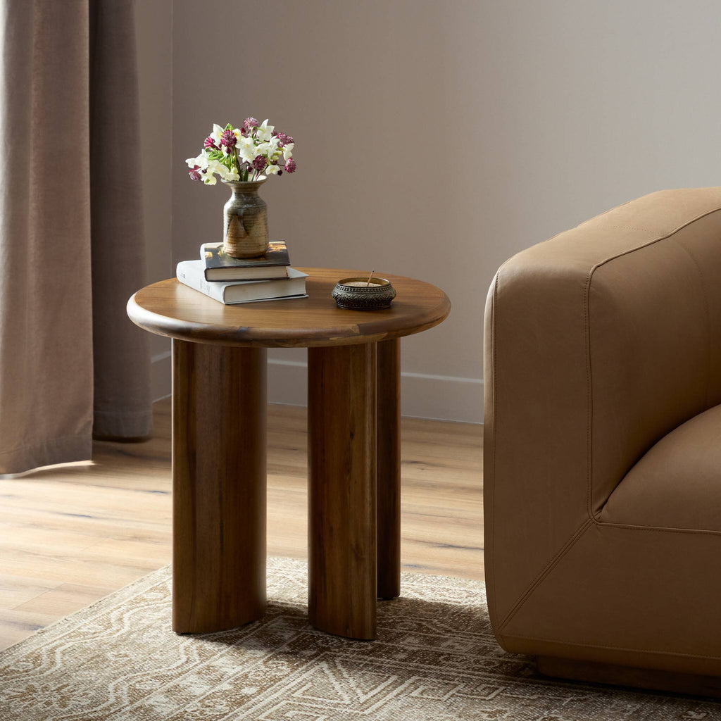 Paden End Table - Seasoned Brown Acacia