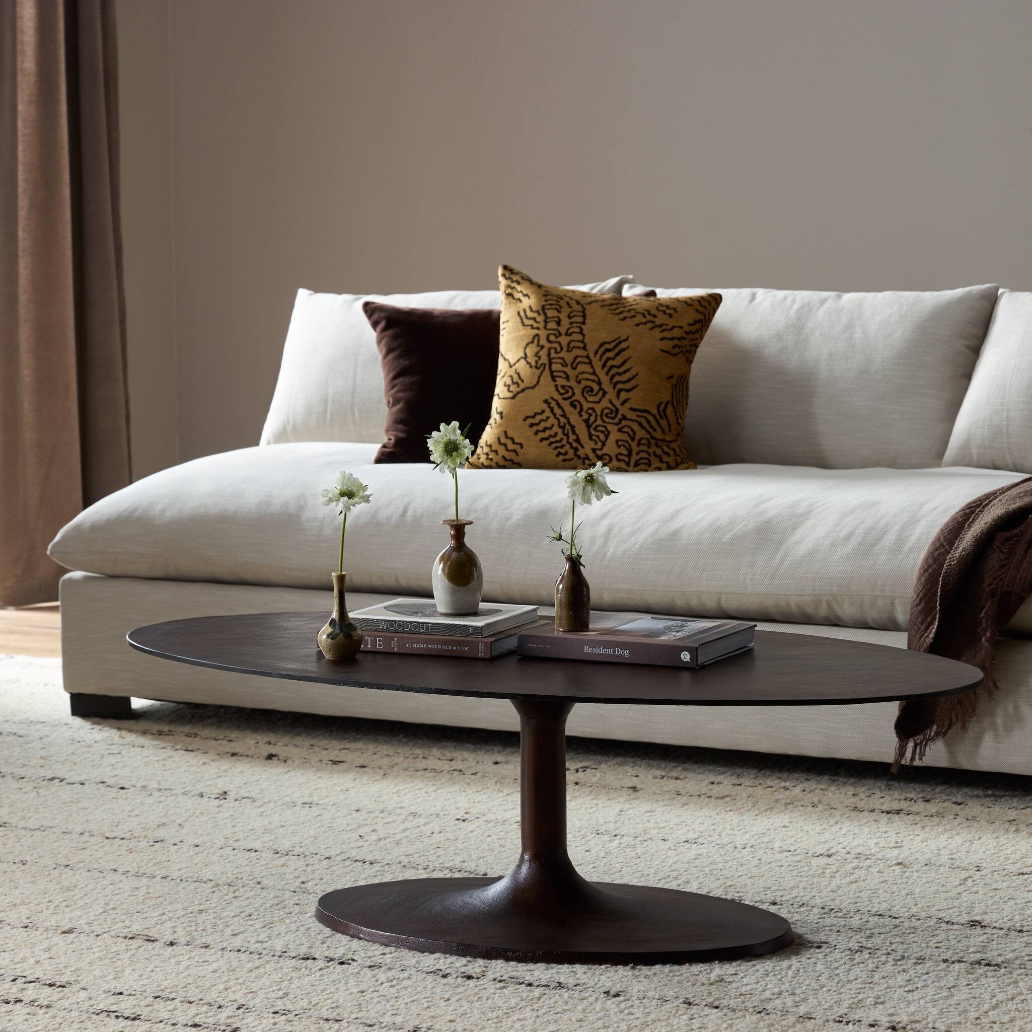 Simone Oval Coffee Table - Antique Rust