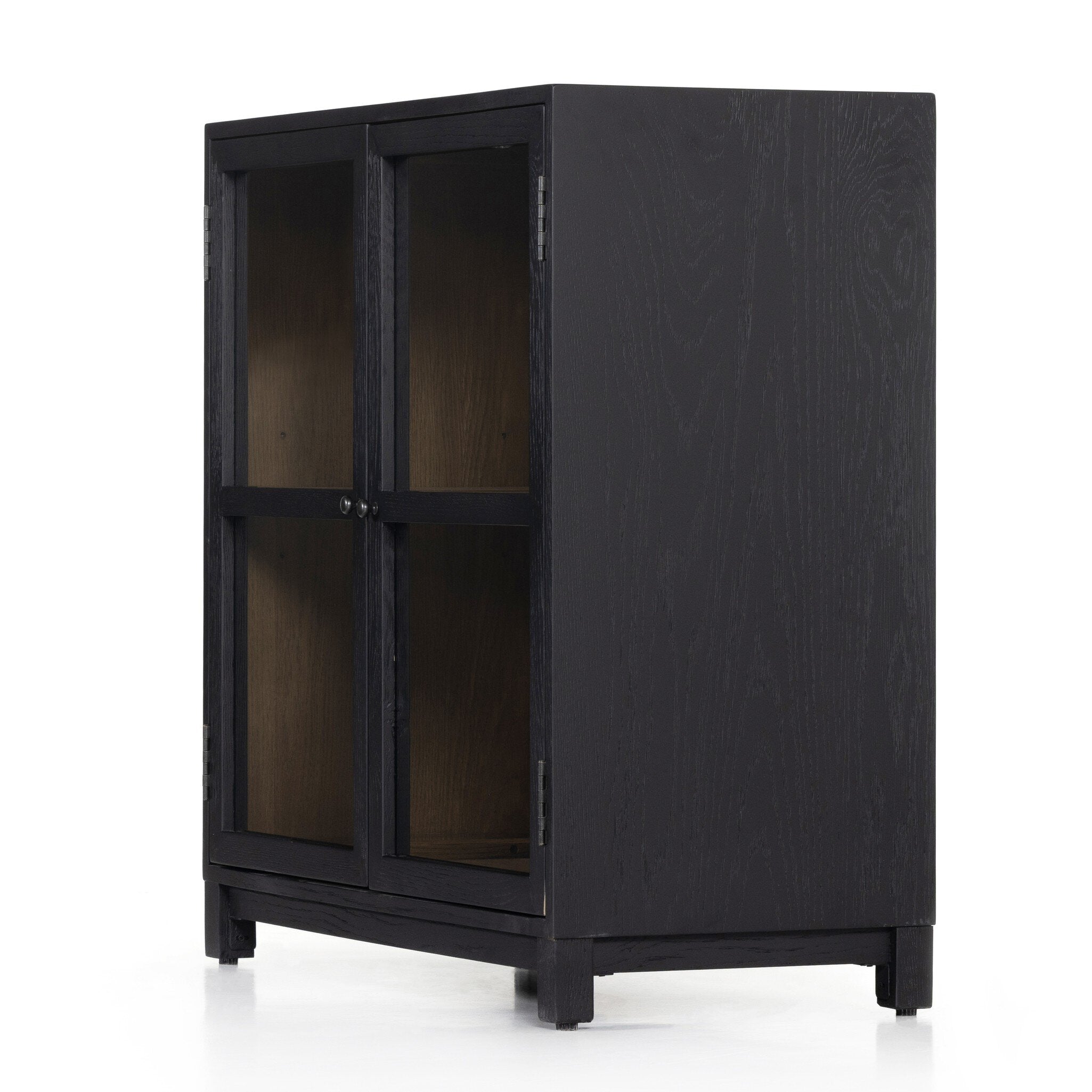 Millie Small Cabinet - Drifted Matte Black Veneer